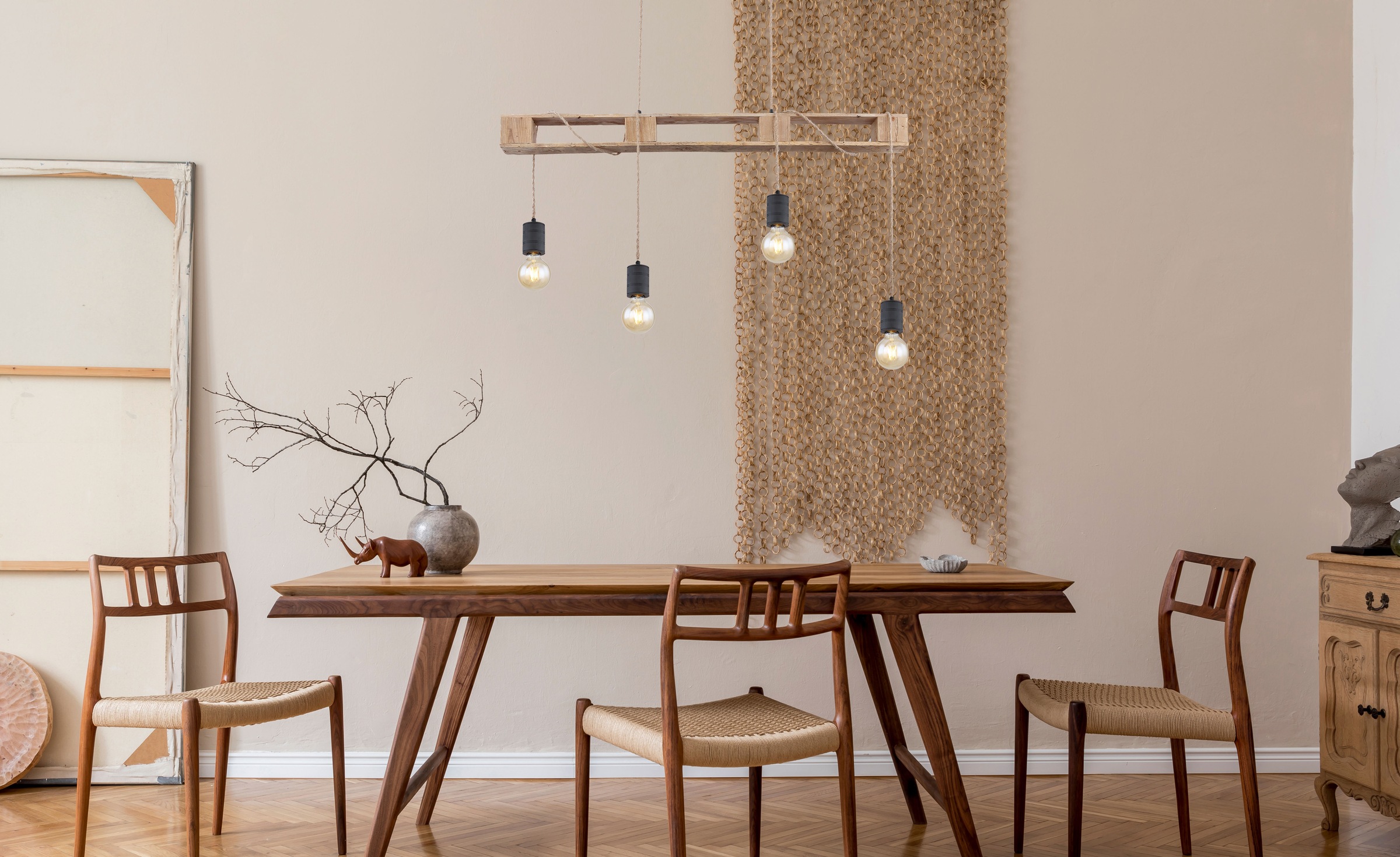 GLOBO LIGHTING Hängeleuchte »JOELLE«, Leuchtmittel E27 | ohne Leuchtmittel, Hängelampe/Pendelleuchte/Esszimmer/Wohnzimmer/Esstisch