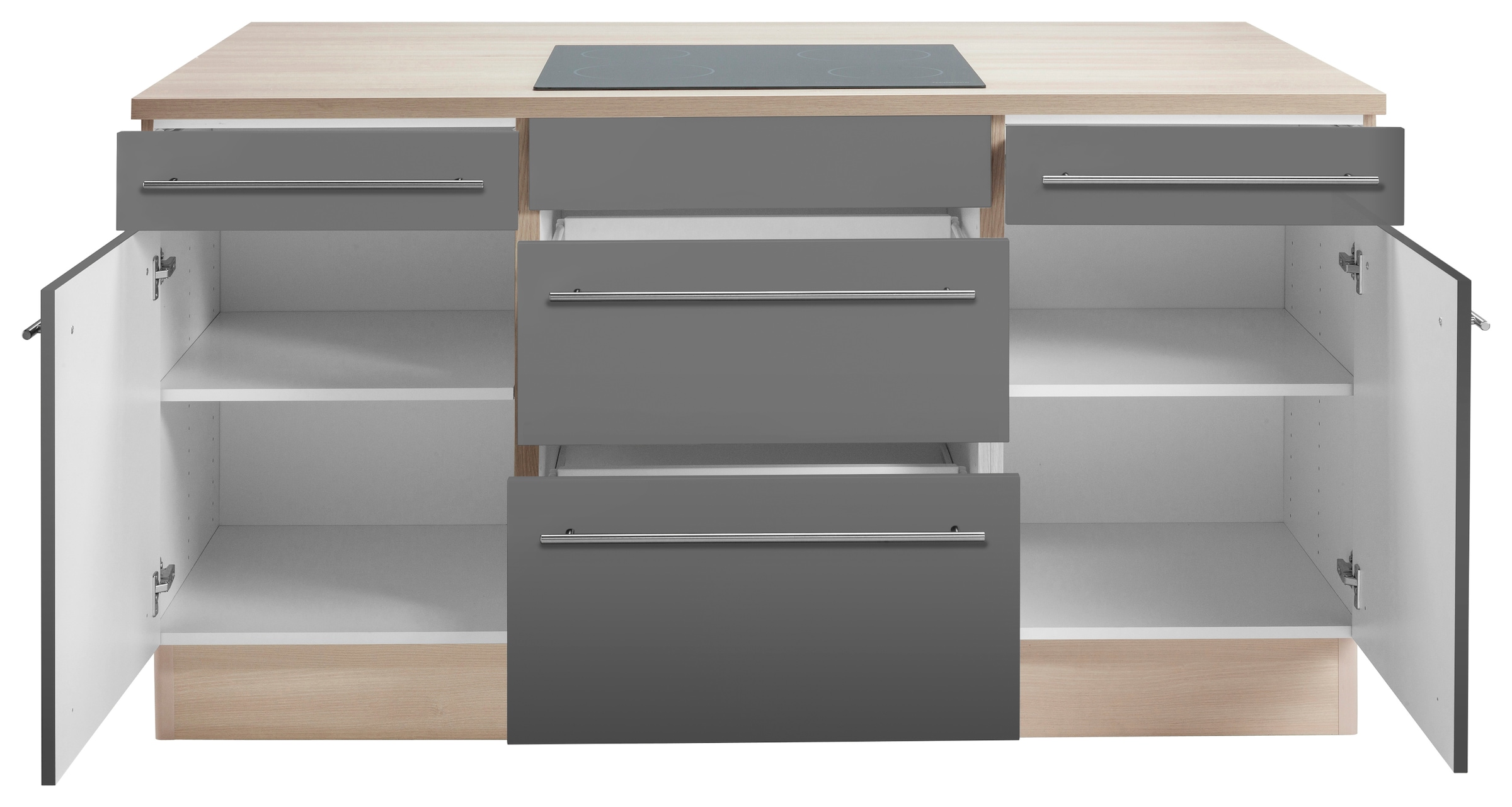 OPTIFIT Kochinsel »Bern«, mit E-Geräten, Stellbreite 160 x 95 cm, höhenverstellbare Stellfüße