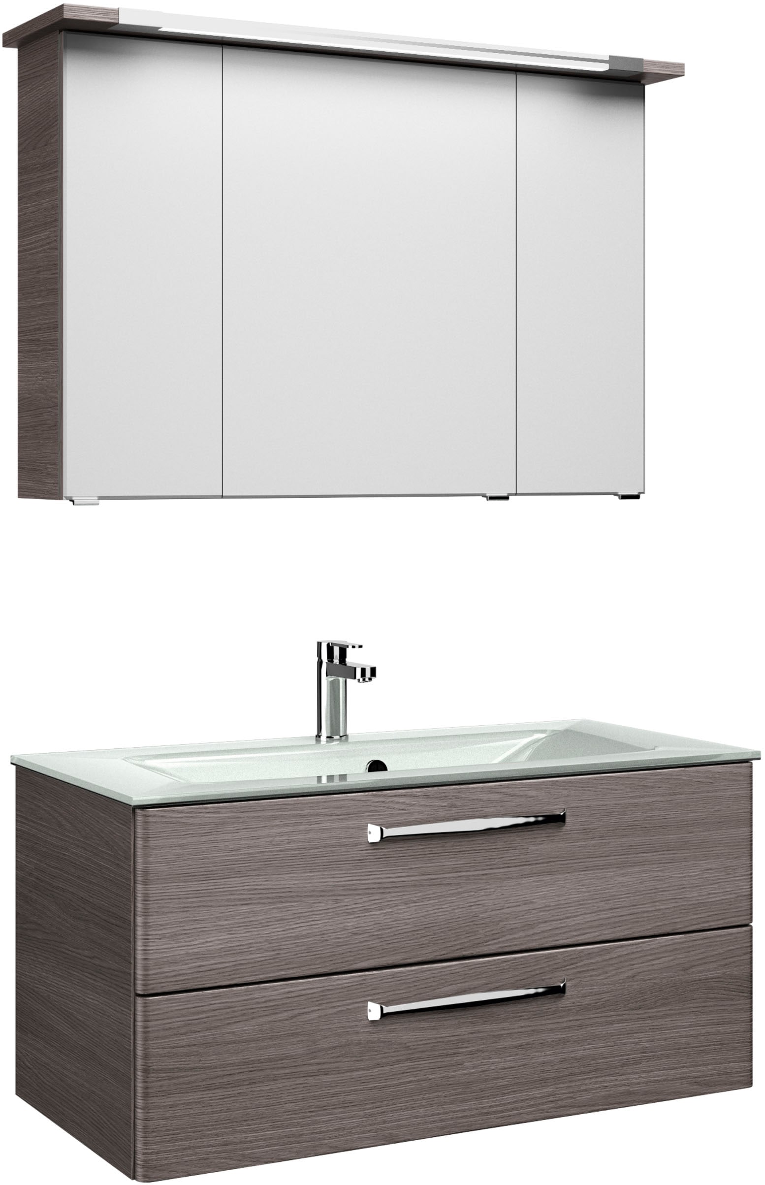 Saphir Badmöbel-Set »Trentino 2-teilig Glas-Waschtisch, Spiegelschrank mit günstig online kaufen