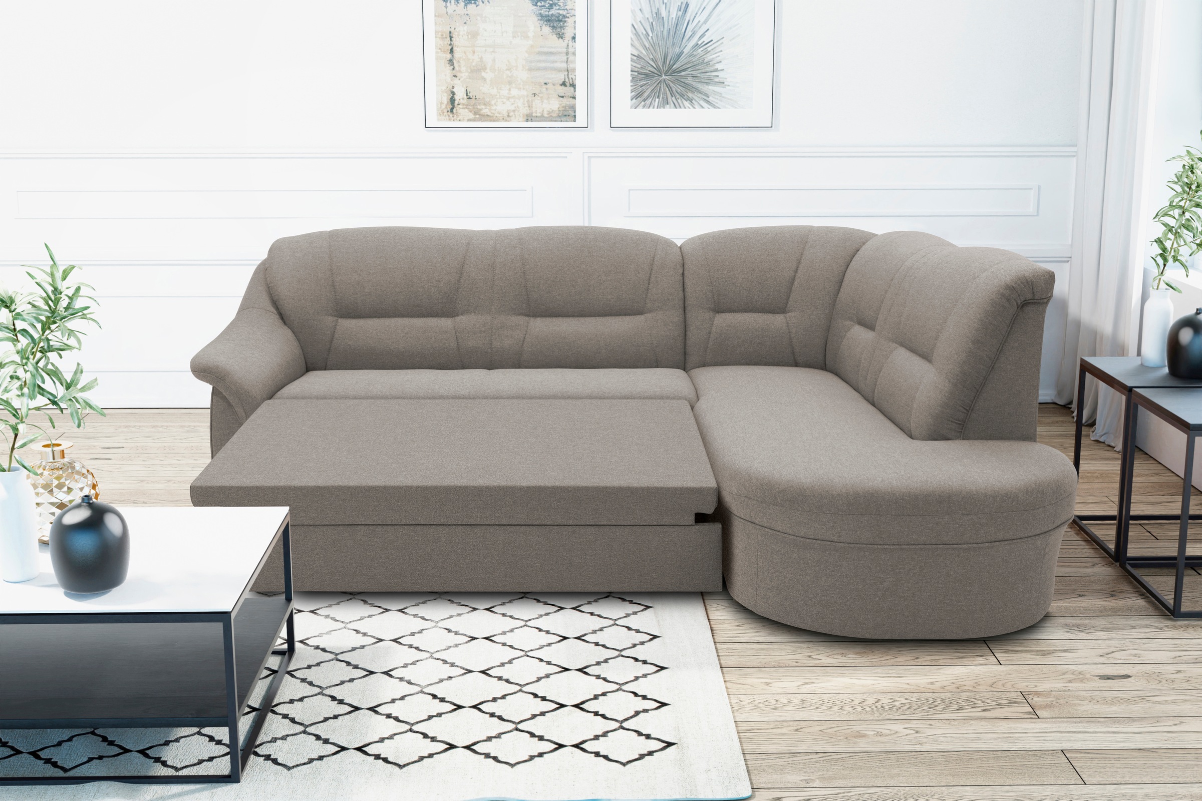 DOMO collection Ecksofa »Faenza für kleine Räume, Stellmaße 232,176cm, komf günstig online kaufen