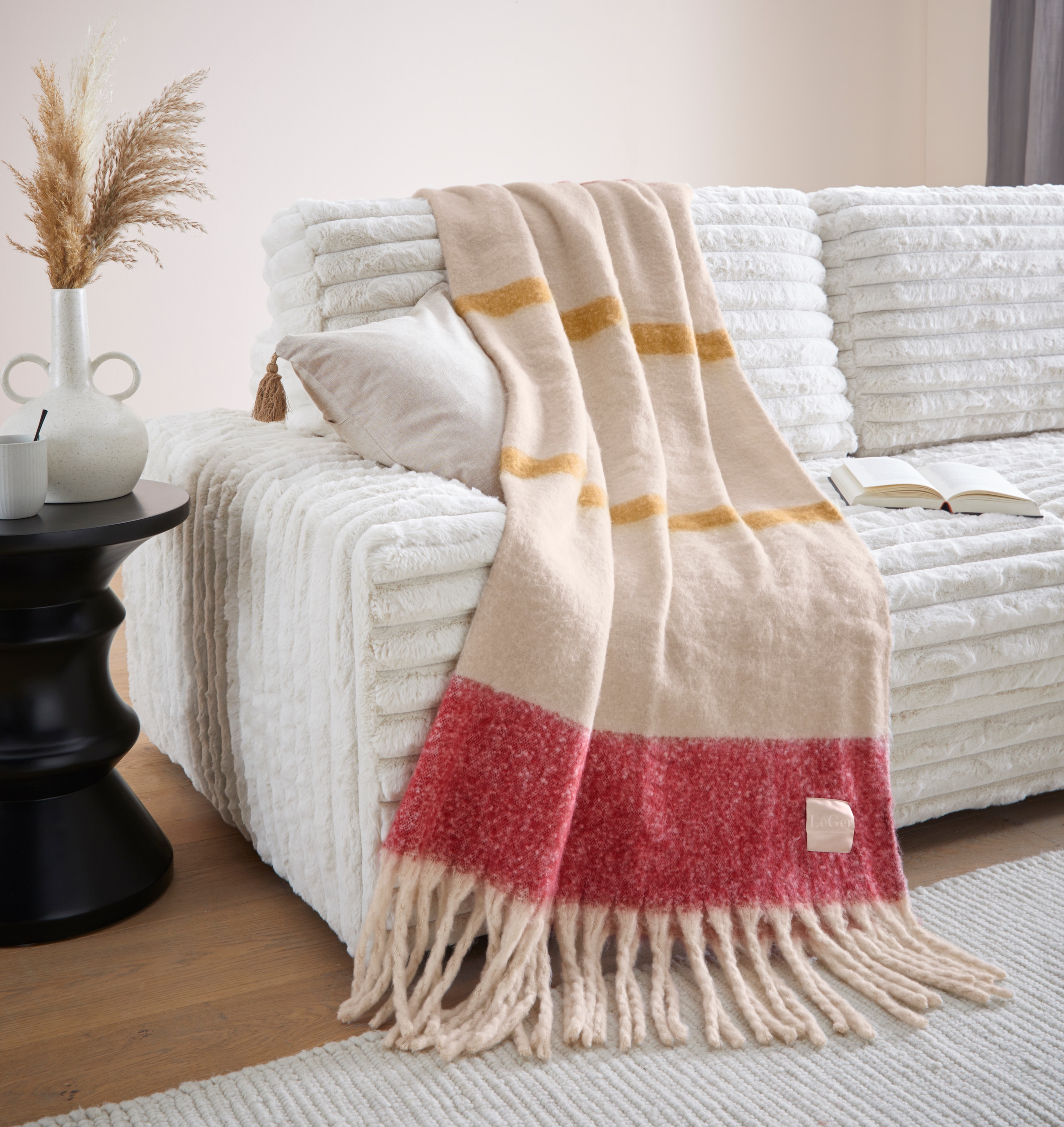 Wohndecke »LeGer Chunky Fringes, Kuscheldecke im stilvollem Design«, Kuschelige und...