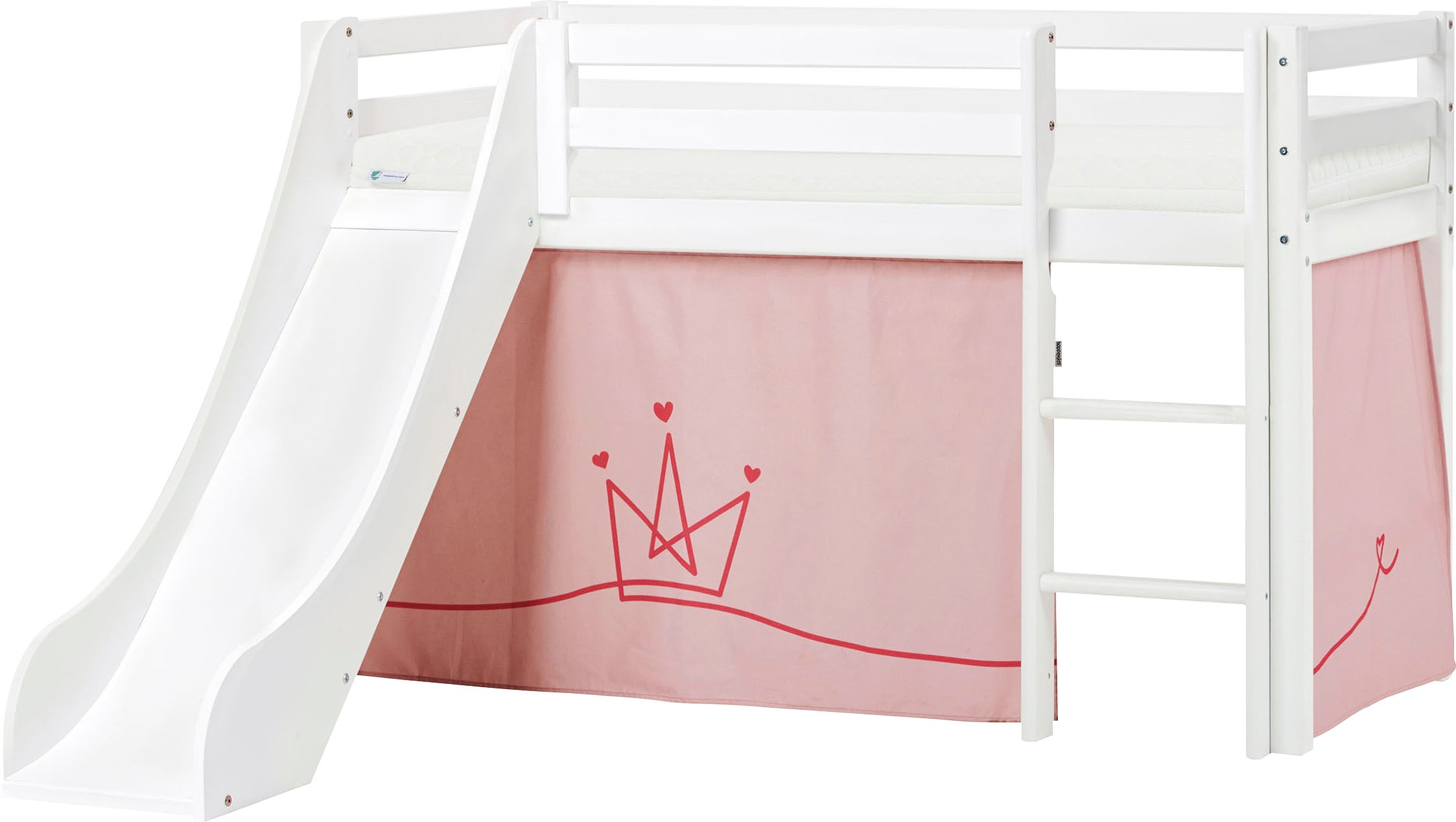 Hoppekids Hochbett »«Princess»«, Rutsche & Vorhang Rosa und viel Auswahl