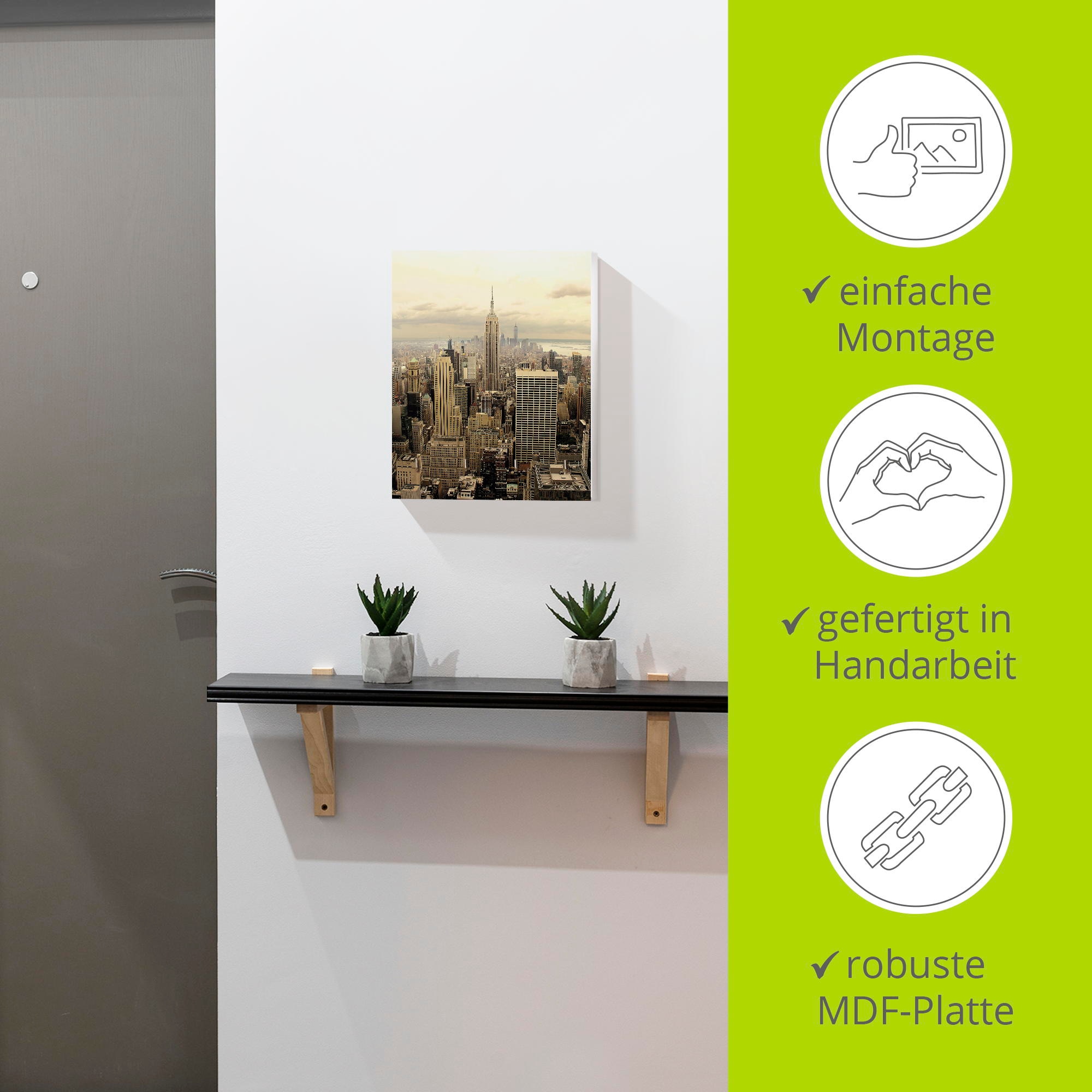 Artland Hakenleiste »Skyline Manhattan - New York«, MDF
