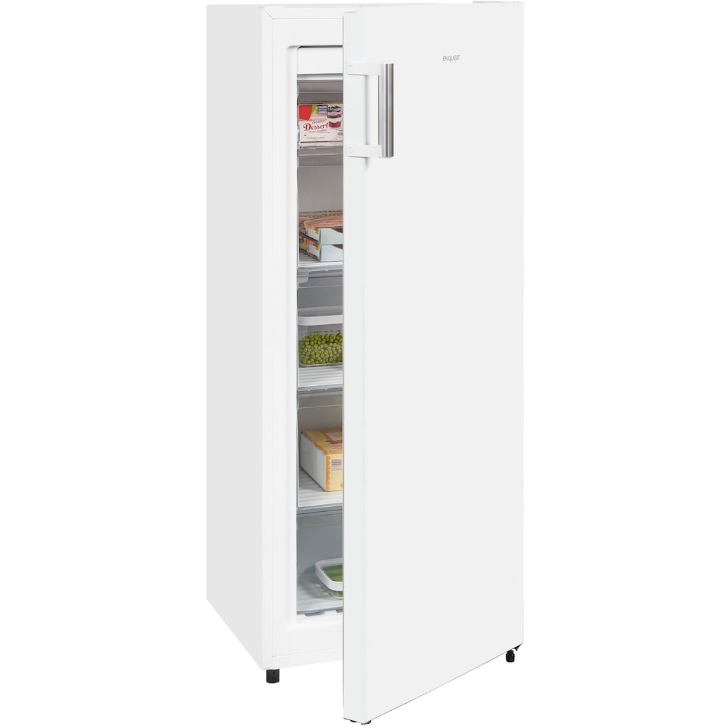 exquisit Gefrierschrank »GS231-NF-H-010E inoxlook«, 143,4 cm hoch, 56 cm breit, 155 L Volumen, NoFrost, Schnellgefrieren, 4 Sterne