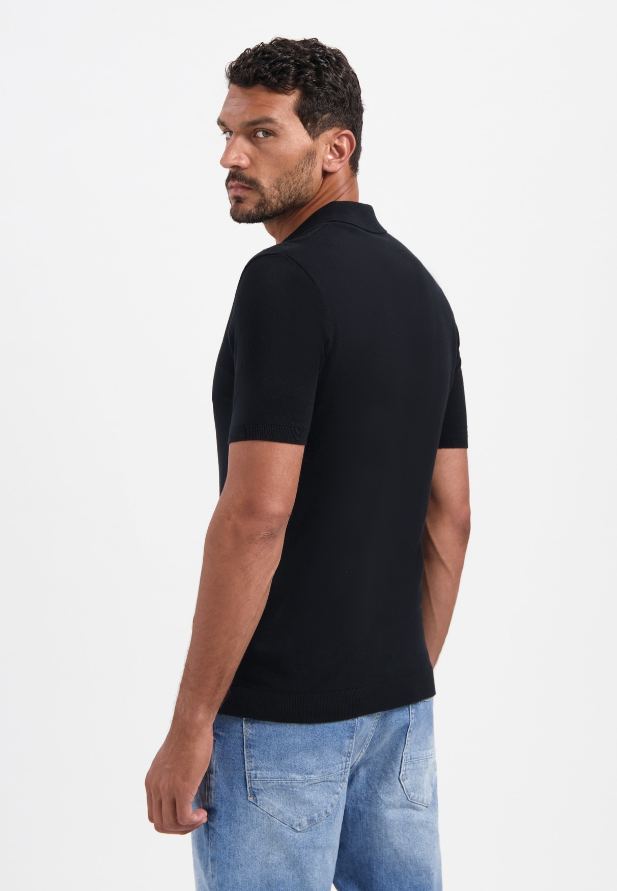 NO EXCESS T-Shirt »No Excess Gestricktes Poloshirt«