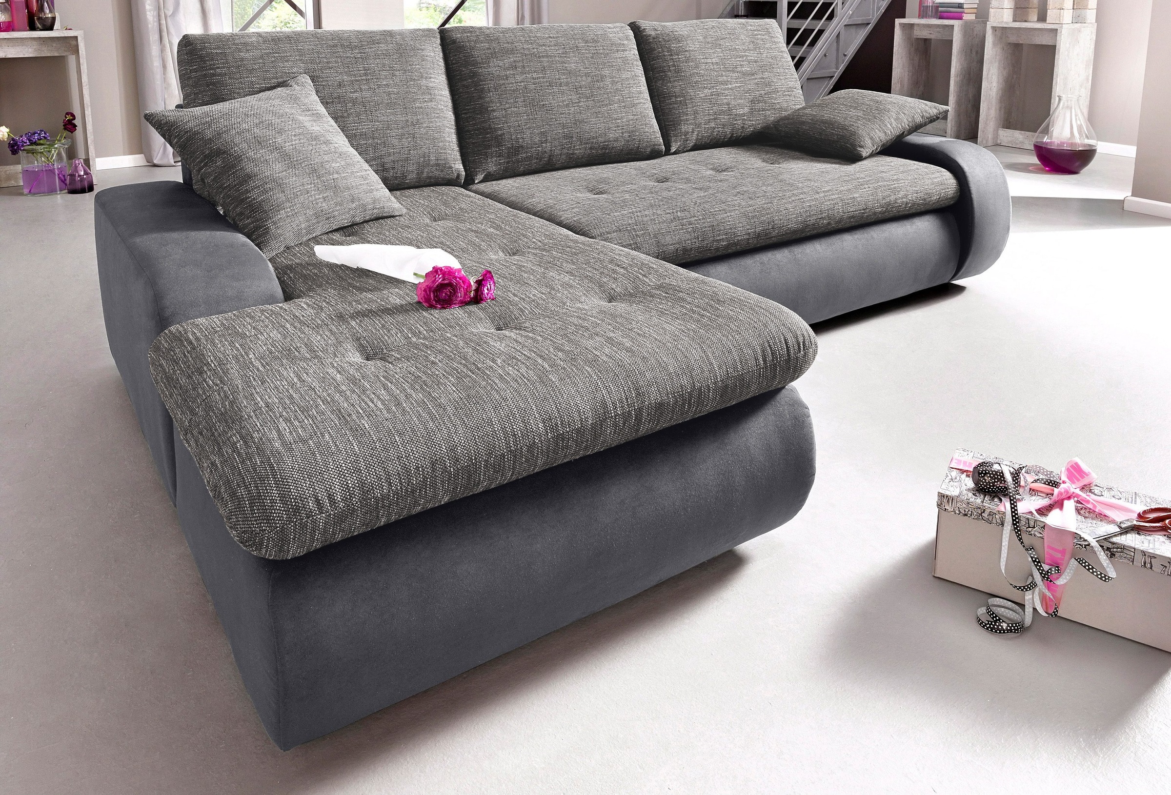 TRENDMANUFAKTUR Ecksofa »Indie, modern und bequem, Materialmix, OTTOs Choic günstig online kaufen