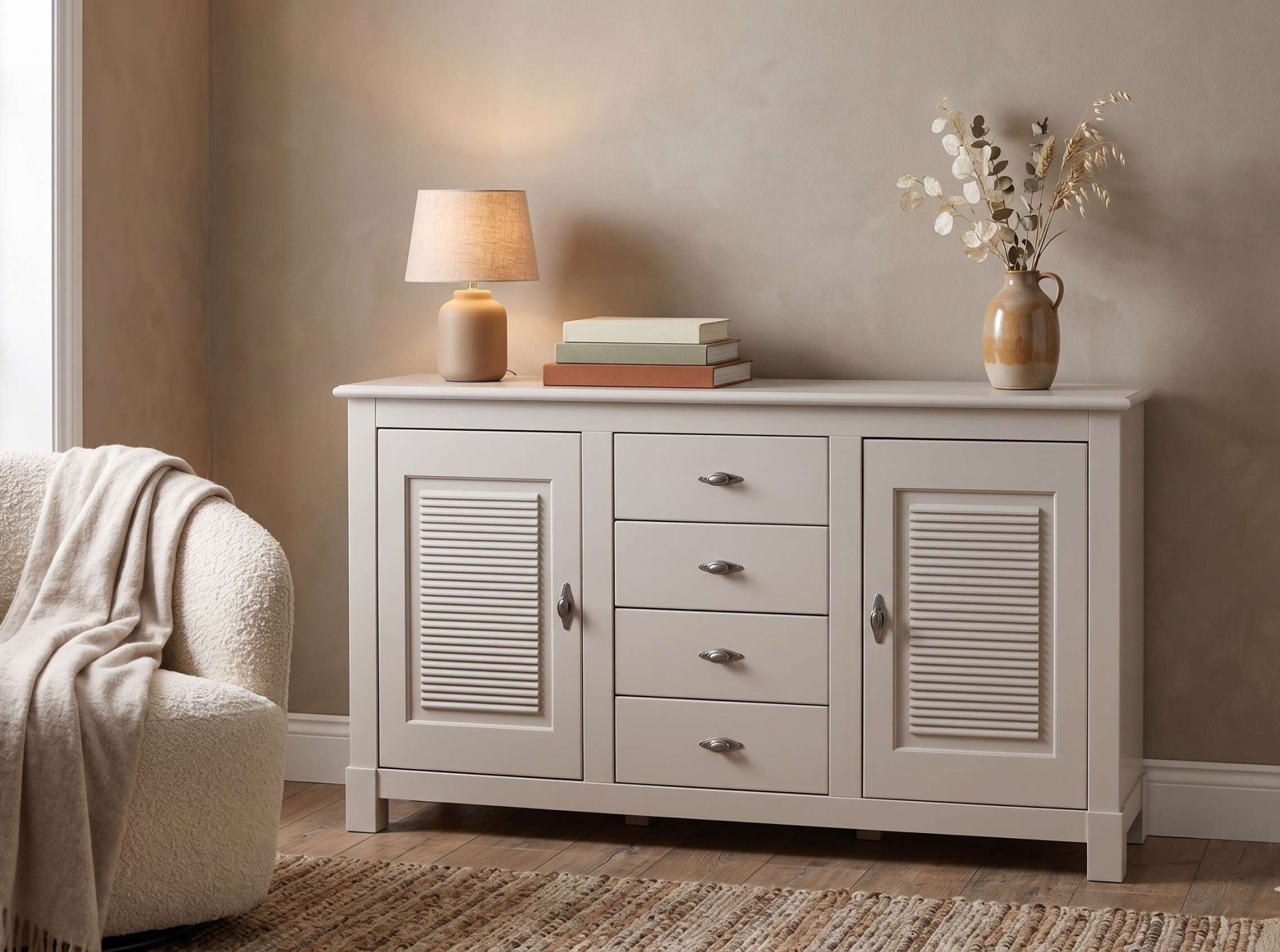 OTTO home Sideboard »Rauna« B/T/H: 150/37/84 cm,  Kommode, FSC®-zertifiziertes Massivholz, Breite 150 cm