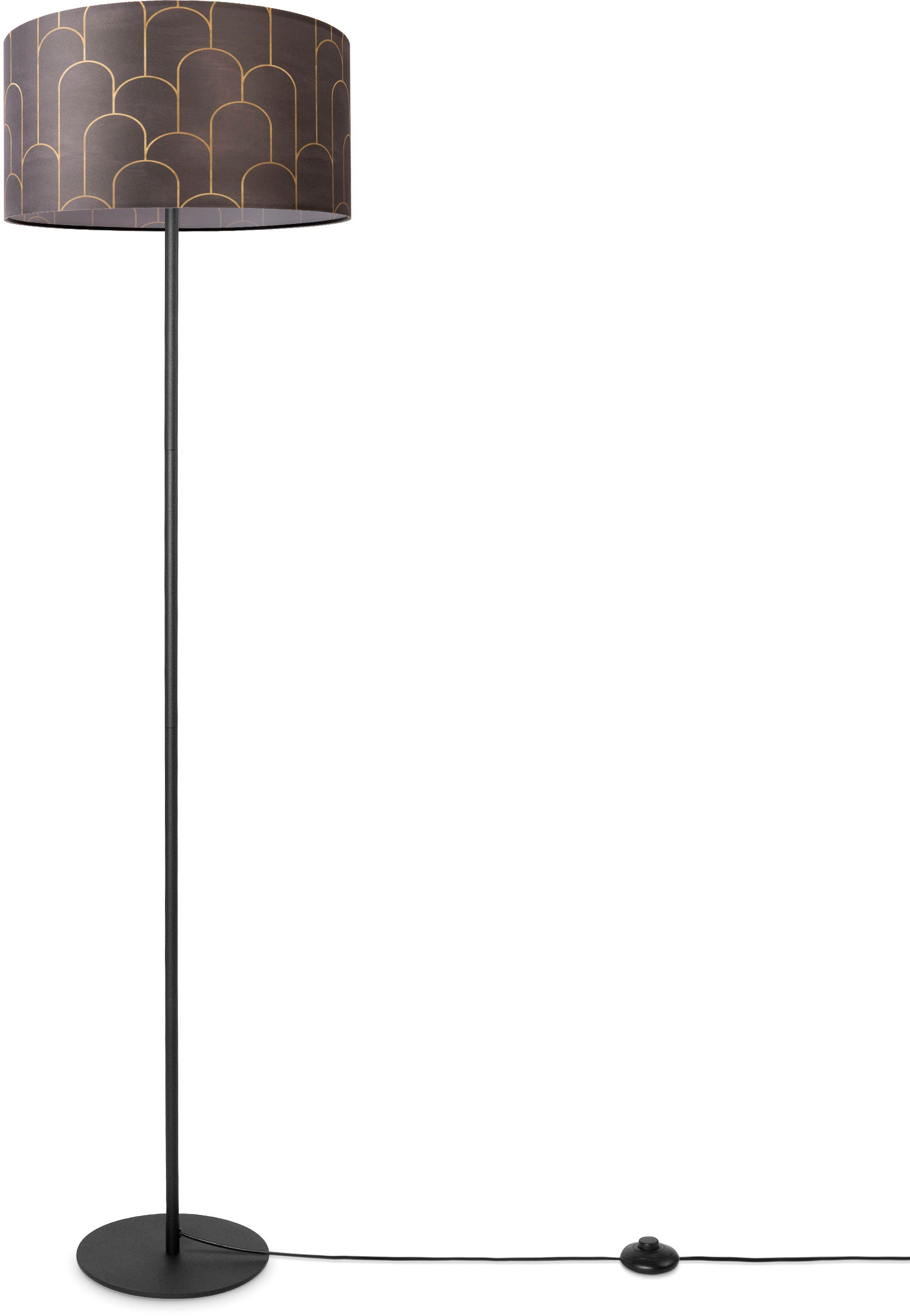 Paco Home Stehlampe »Luca Pillar« E27 Stehlampe Mit Schirm  Wohnzimmer Lampenschirm Stoff Modern Abstrakt