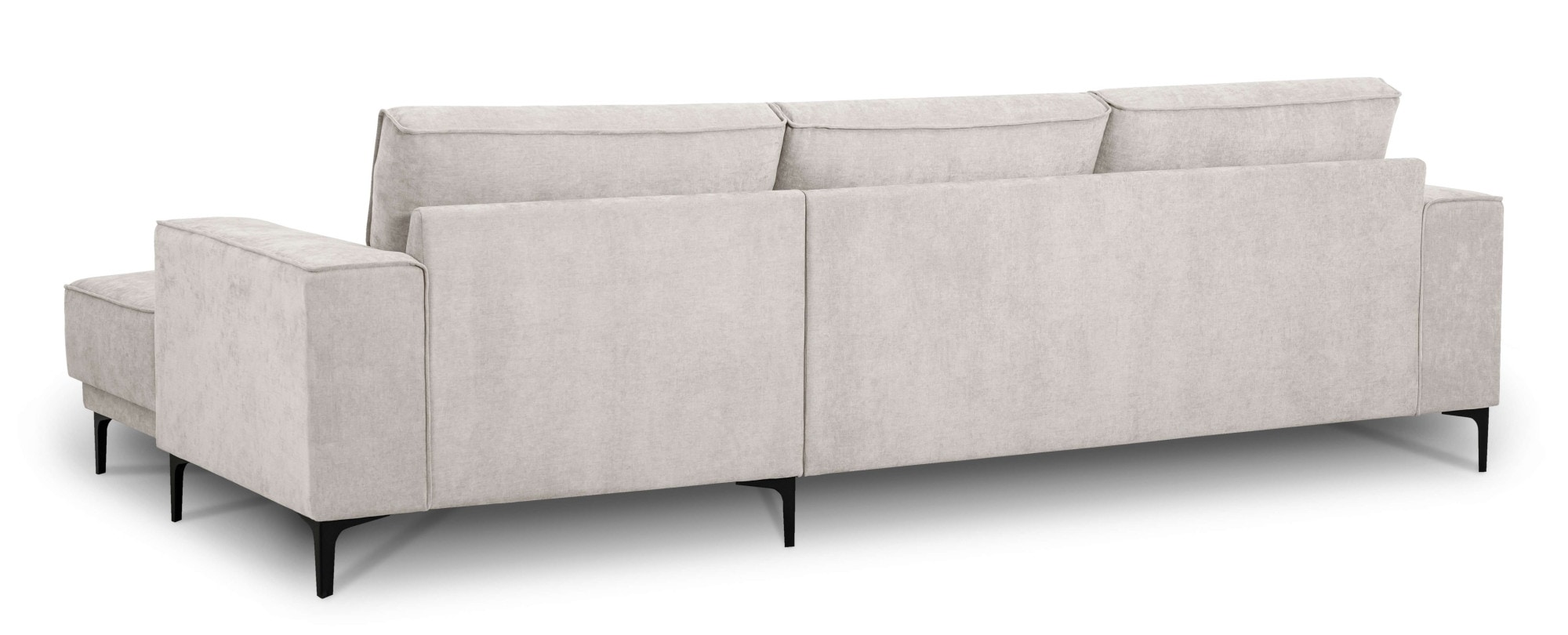 Places of Style Ecksofa »Polsterecke Oland, Struktur, Flachgewebe, Luxus-Microfaser, Boucle«, L-Form, 280 cm, Wellenunterfederung, Skandi-Design, Metallfüße