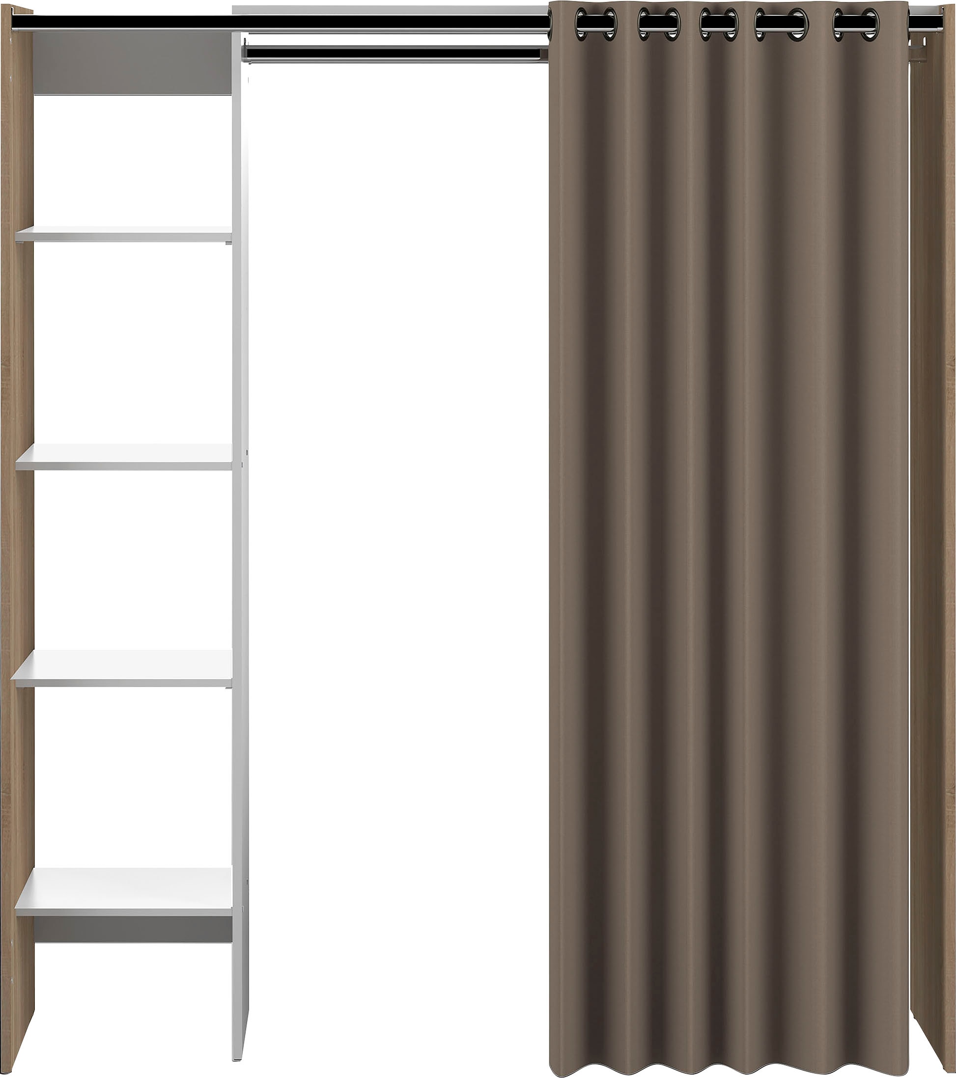TemaHome Kleiderschrank »Tom«, ausziehbarer Kleiderschrank, Vorhang und viele  Fächer, Höhe 181 cm jetzt im %Sale