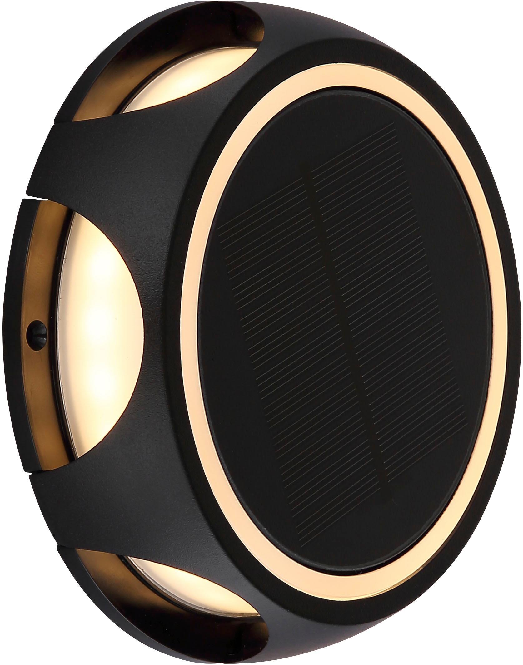 GLOBO LIGHTING LED Solarleuchte »SOLARLEUCHTE ALUMINIUM DRUCKGUSS SCHWARZ MATT, 1XL« LED-Modul 1 Stk. Warmweiß Solar Garten Terrasse Außenbeleuchtung Funktionsleuchte Außenbereich