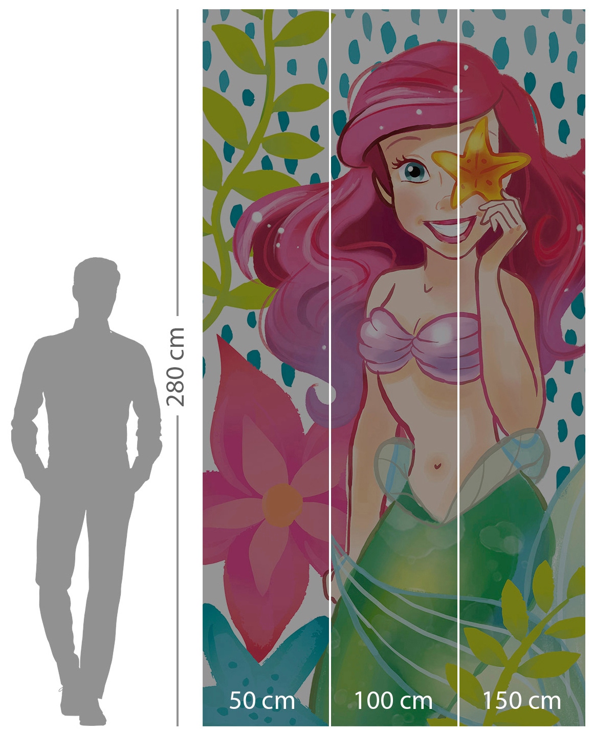 Komar Vliestapete »Digitaldruck Vlies - Ariel Seastar - Größe 150 x 280 cm«, bedruckt, Kinderzimmer