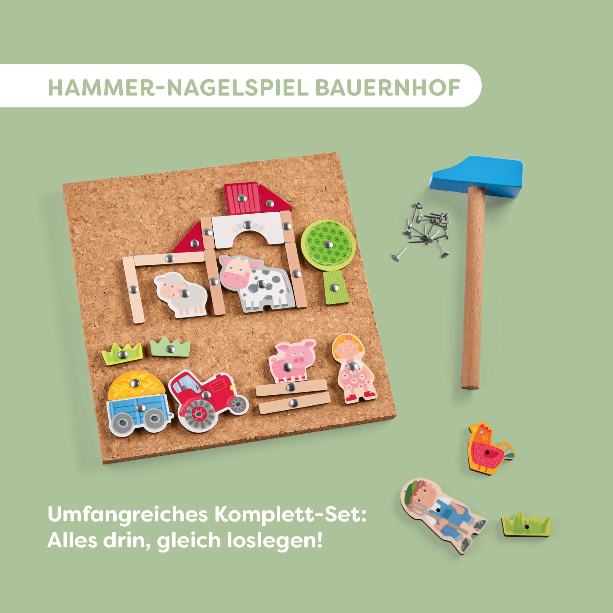 Haba Spiel »Hammer-Nagel Bauernhof«
