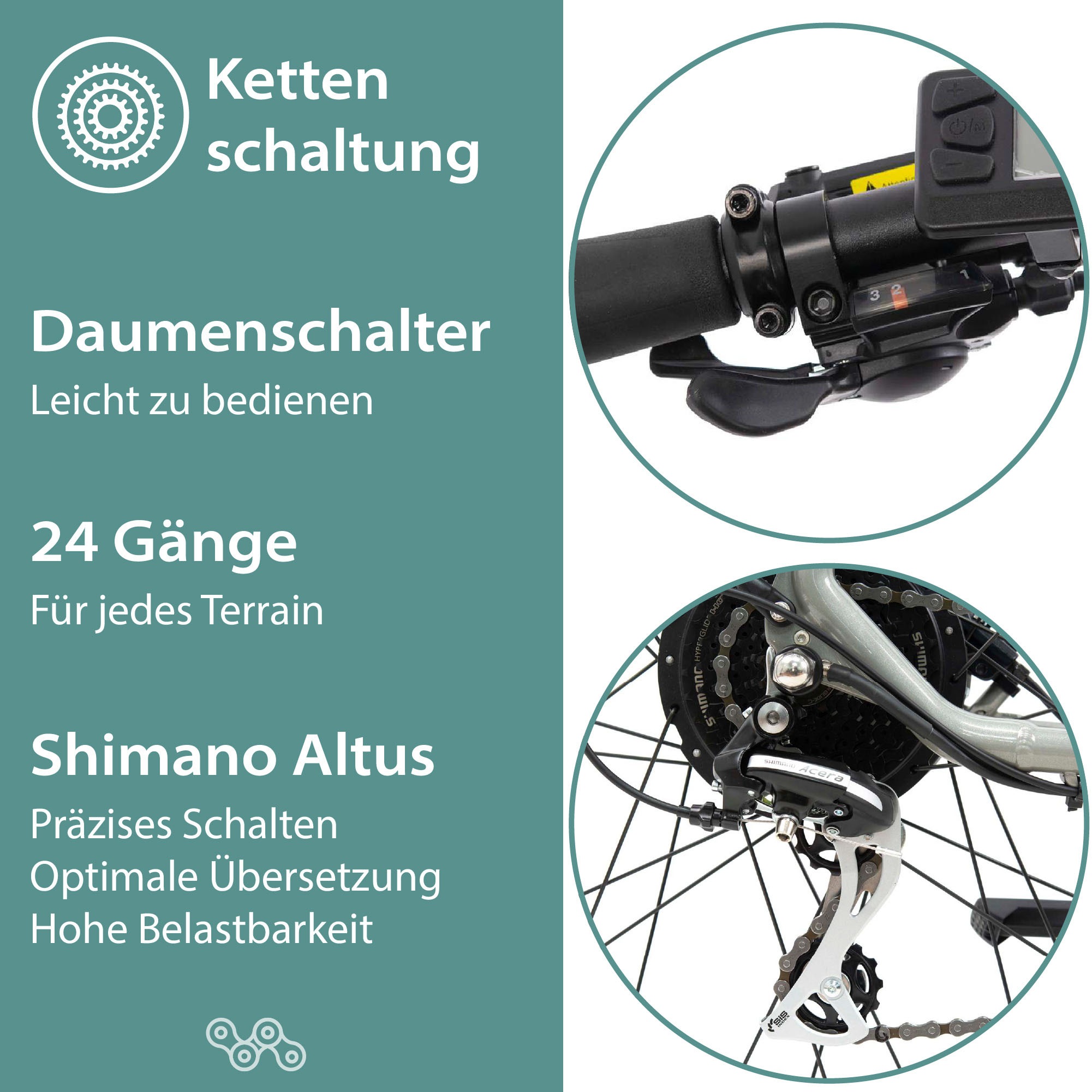Tretwerk E-Bike »Bronx 5.0«, 24 Gang, Shimano, Altus M310, Heckmotor 250 W, Pedelec, Elektrofahrrad für Damen u. Herren