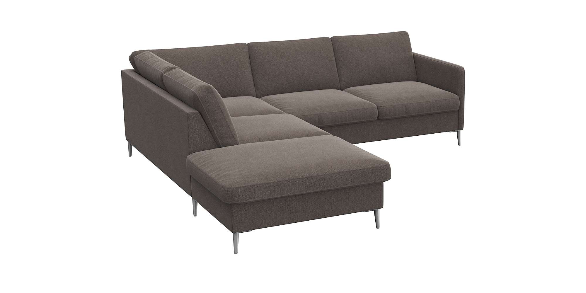 FLEXLUX Ecksofa "Fiore, L-Form", schmale Armlehnen, Füße alufarben, B/T 234 günstig online kaufen