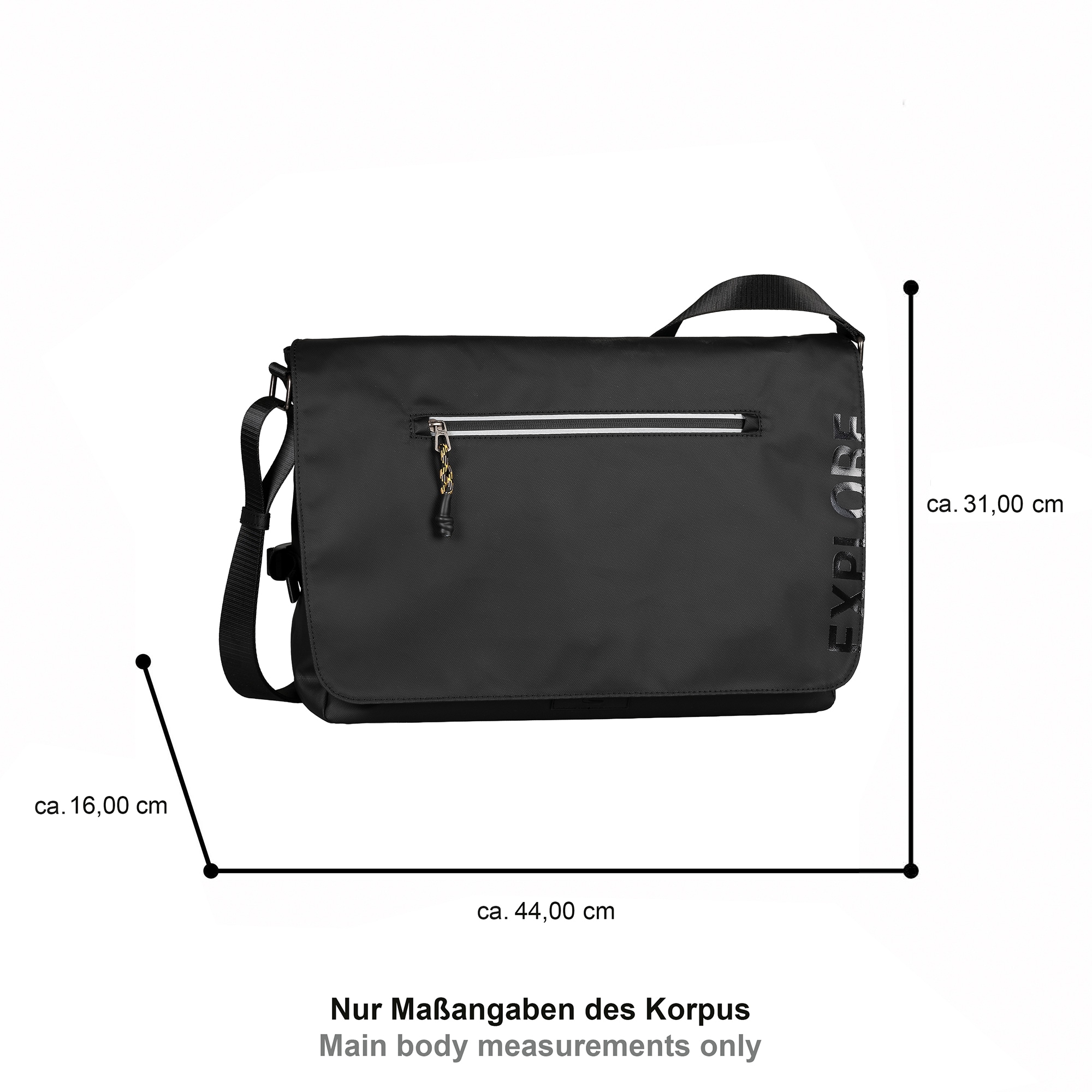 camel active Messenger Bag »Explore« Herren Umhängetasche mit reflektierende Reißverschlüsse