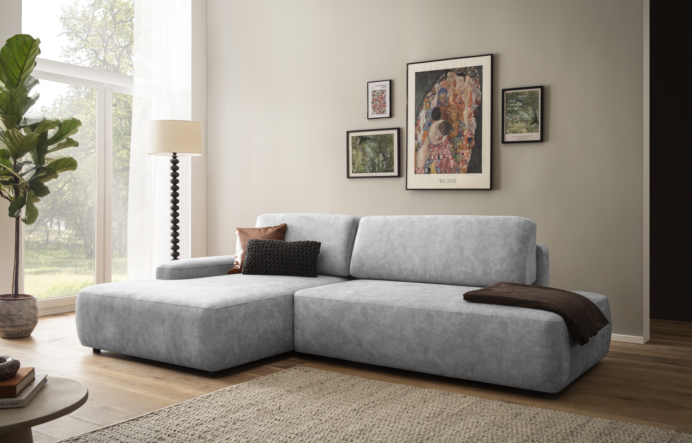 INOSIGN Ecksofa »TORGE, Schlafsofa Cord, Samtvelours u. Strukur fein, Couch günstig online kaufen