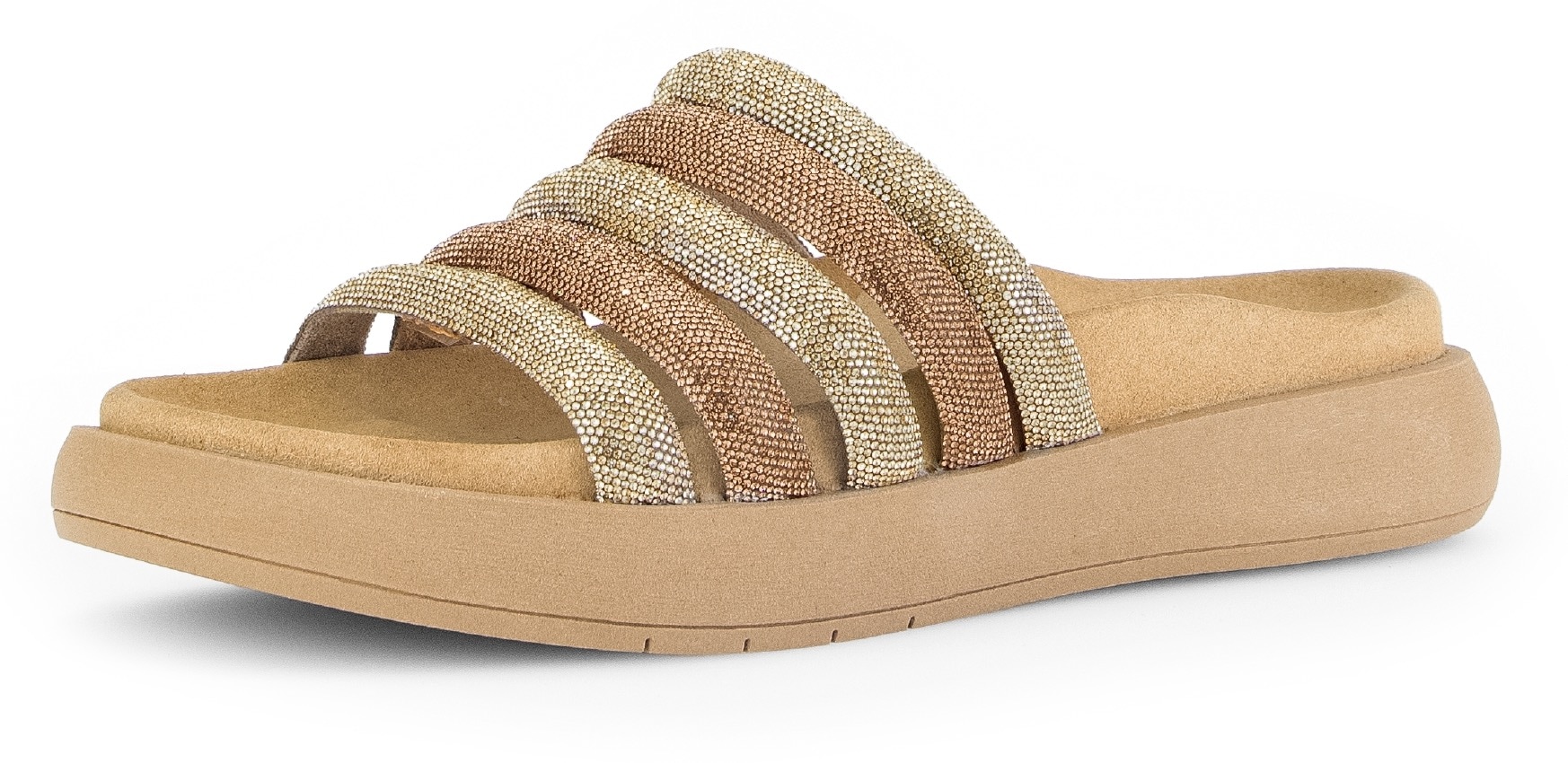Gabor Pantolette  , Plateau, Sommerschuh, Schlappen in funkelnder Optik