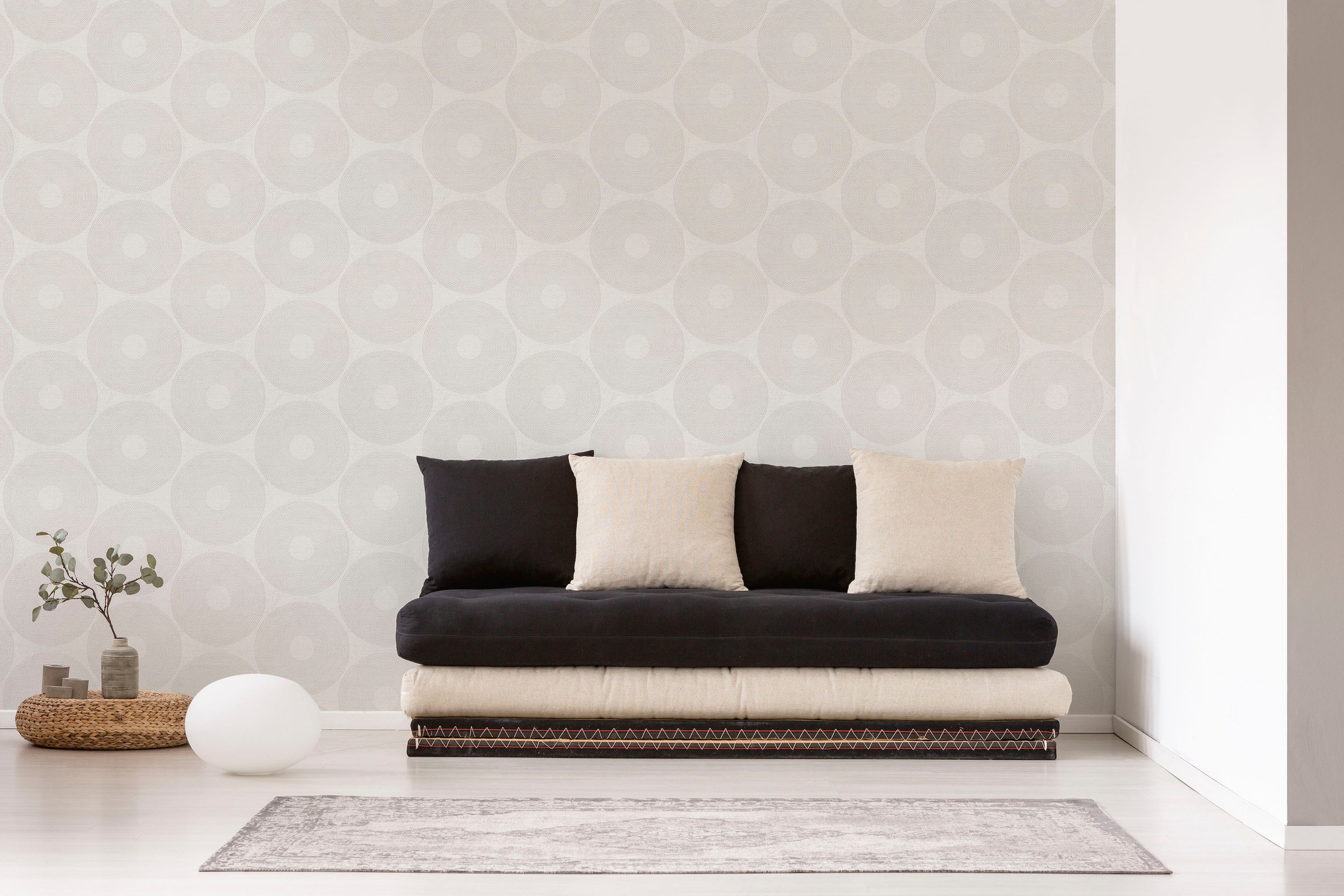 living walls Vliestapete »Desert Lodge«, gepunktet-geometrisch-grafisch, Tapete Kreise Tapeten Wohnzimmer Schlafzimmer Küche Flur Design Optik