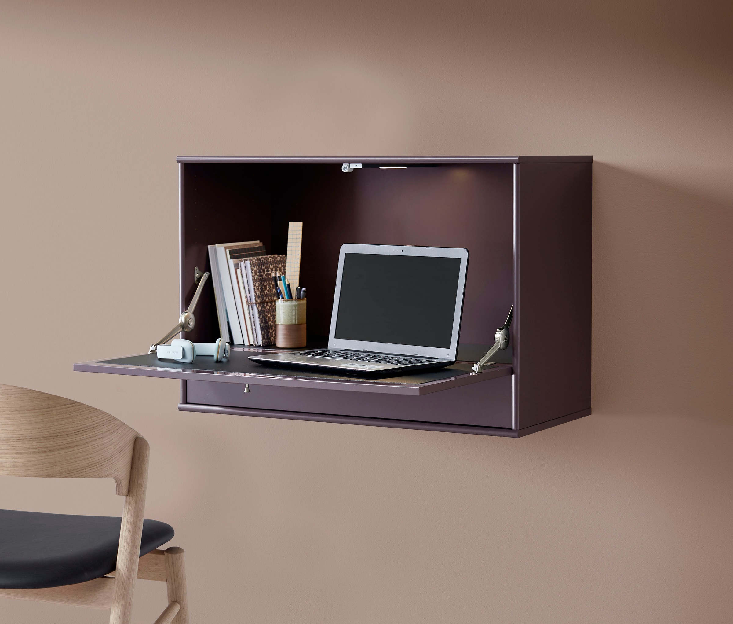 Hammel Furniture Schreibtisch »Mistral Bürotisch, Arbeitstisch, Tisch, Computertisch«, mit LED Spot, B: 89 cm, Designmöbelserie