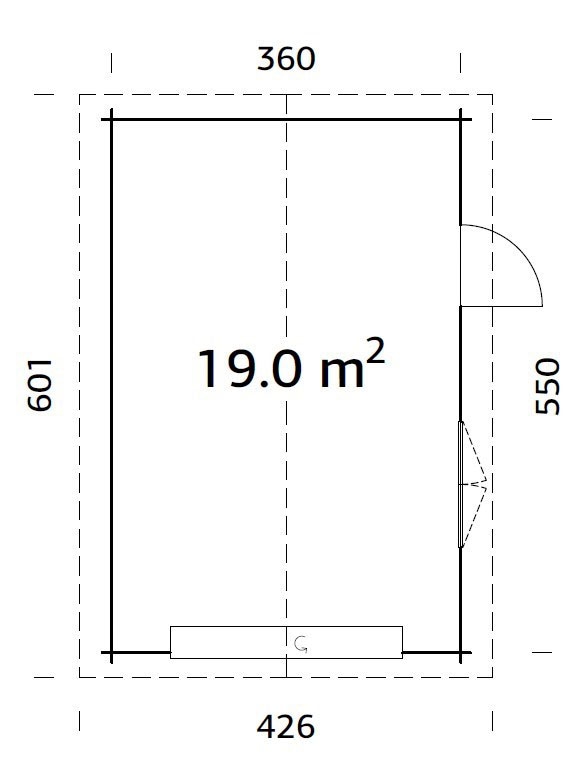 Palmako Garage »Roger«, BxTxH: 426x598x276 cm, mit Sektionaltor, naturbelassen