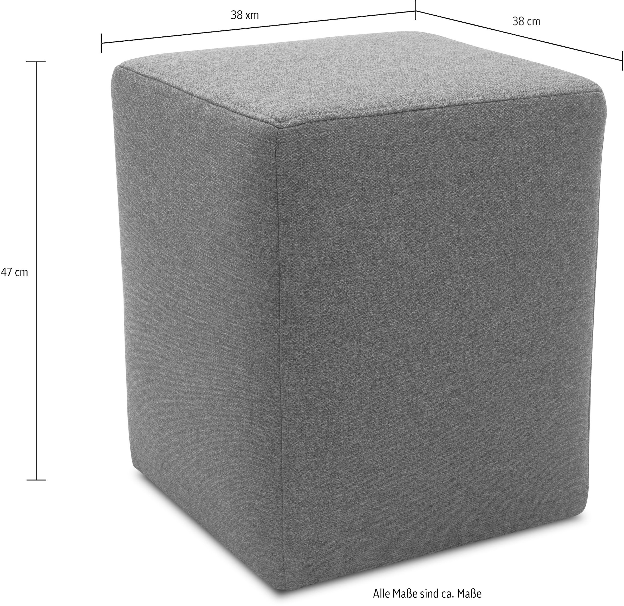 DOMO collection Polsterhocker »700012  B/T/H: 38/38/47 cm«, in 2 Wochen lieferbar, in vielen Farben, Cord und Feinstruktur