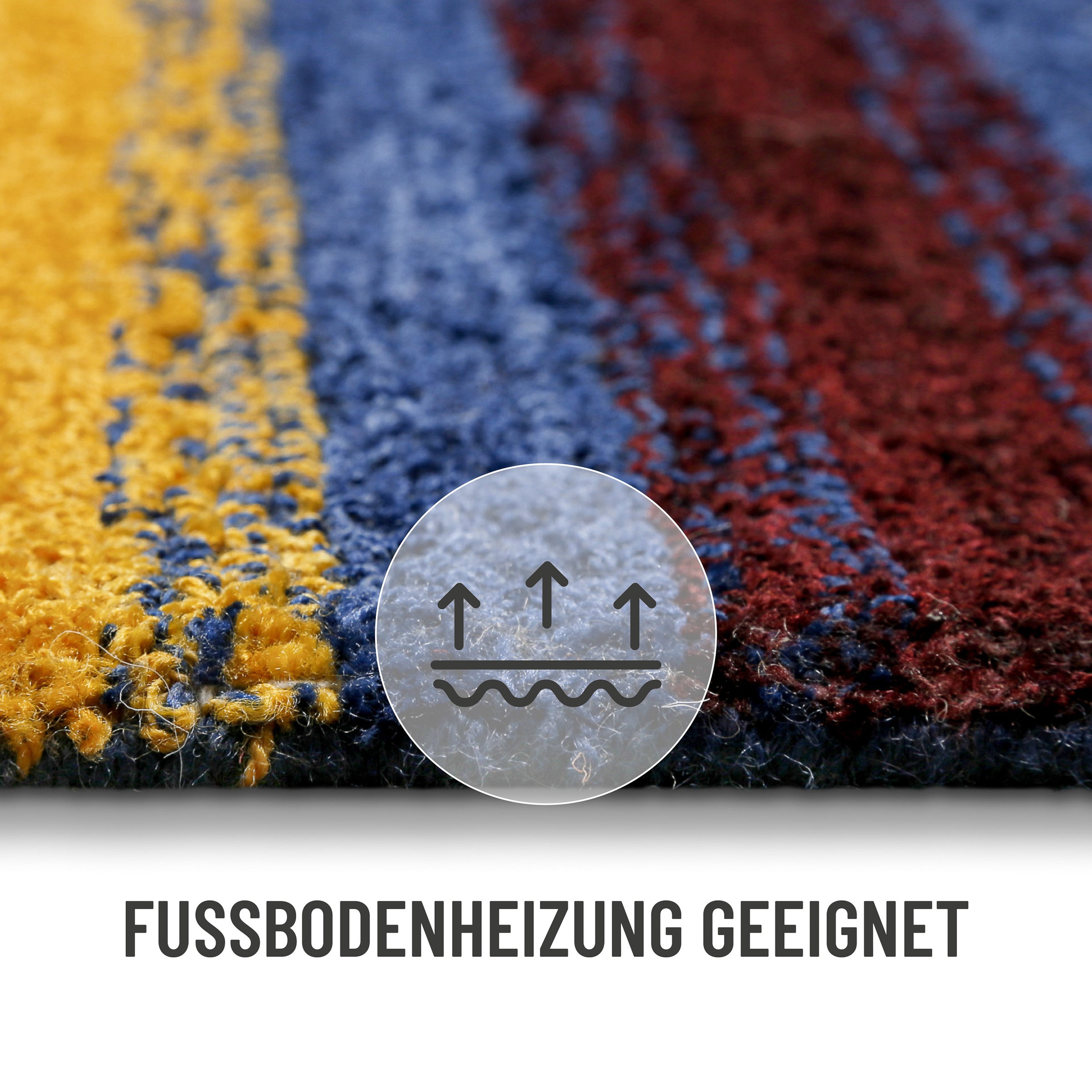 Wecon home Teppich »Petrol«, rechteckig, 7 mm Höhe, handgefertigt, pflegeleicht, gestreift, Wohnzimmer, Schlafzimmer