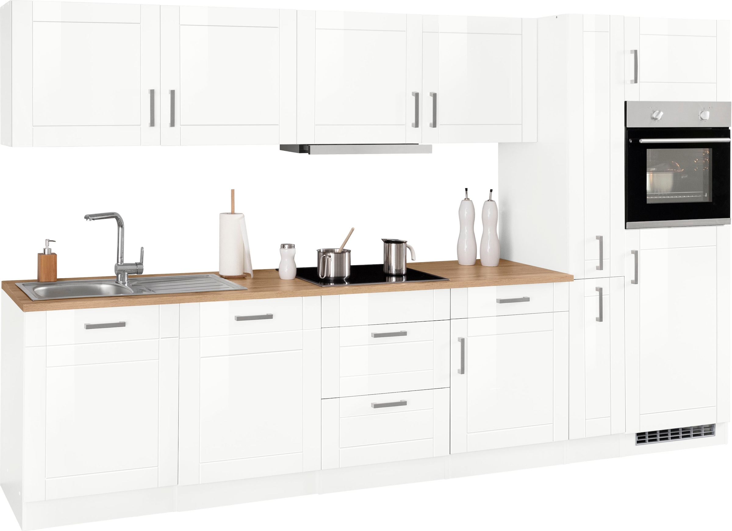KOCHSTATION Küchenzeile »KS-Tinnum«, mit E-Geräten, Breite 330 cm