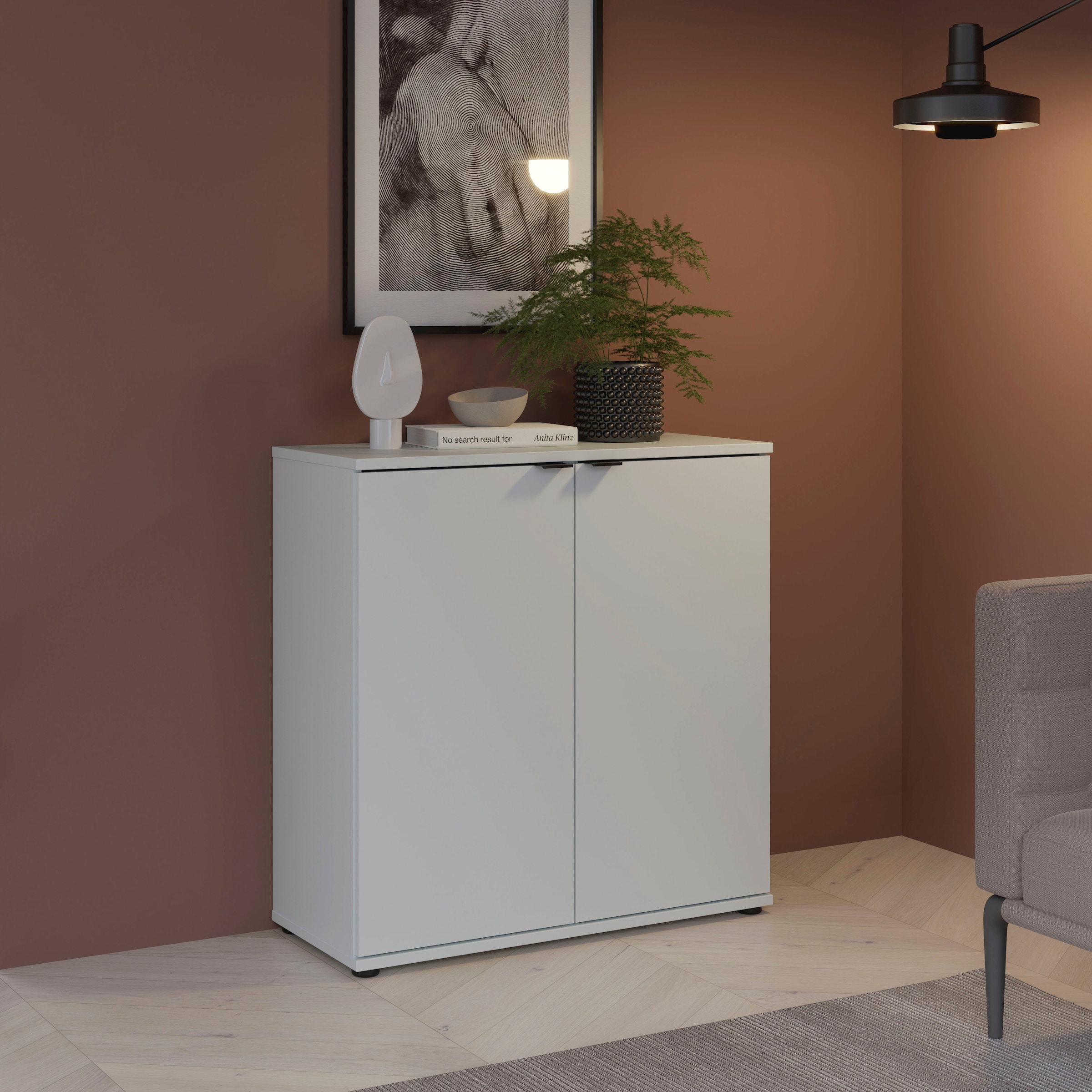 FORTE Kommode »Ganymede«, Kommode, Stauraum, Metallgriffe, 4 Dekore, Breite 80,1cm