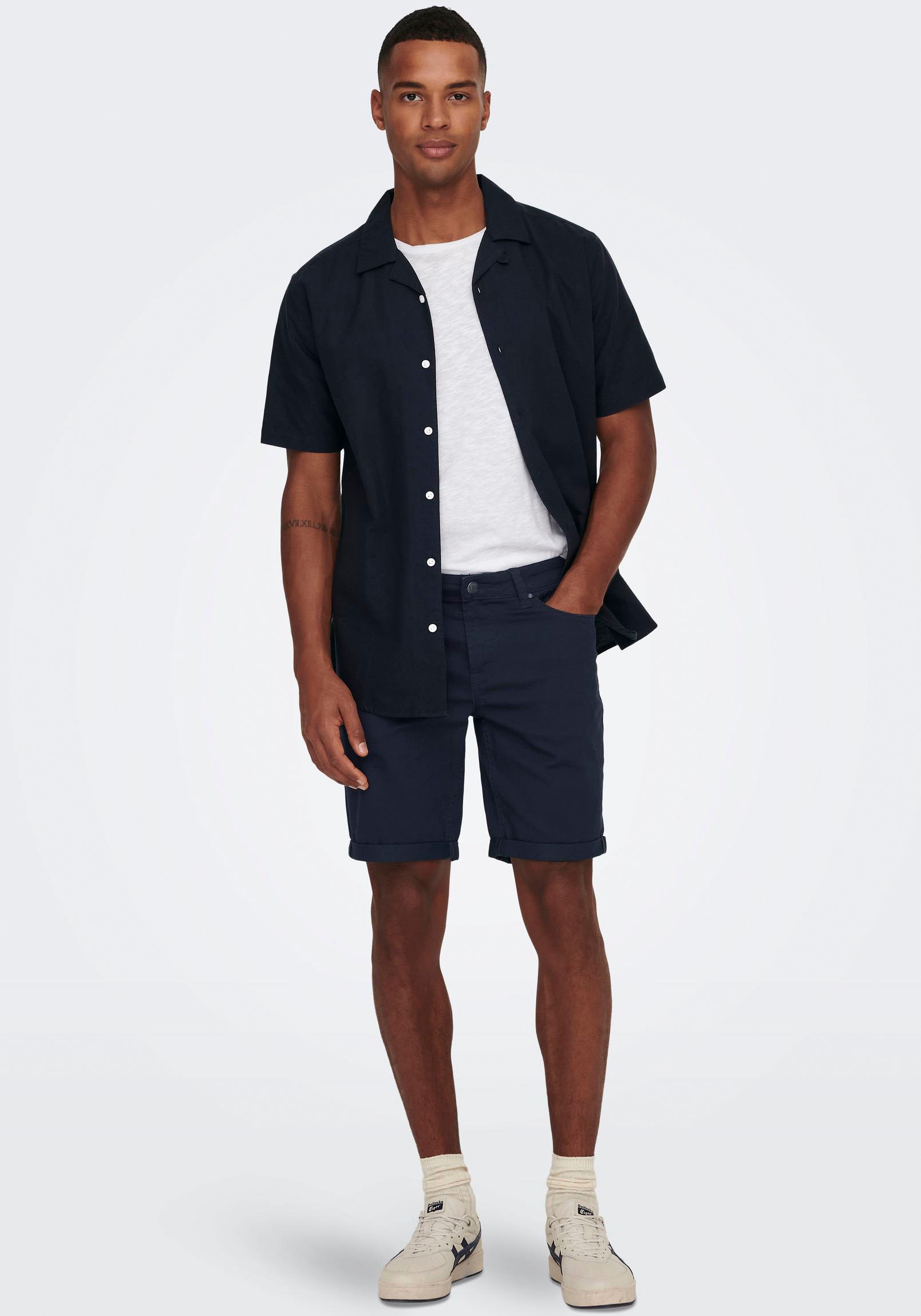 4. Bild von ONLY & SONS Jeansshorts »ONSPLY LIFE REG TWILL 4451 SHORTS«