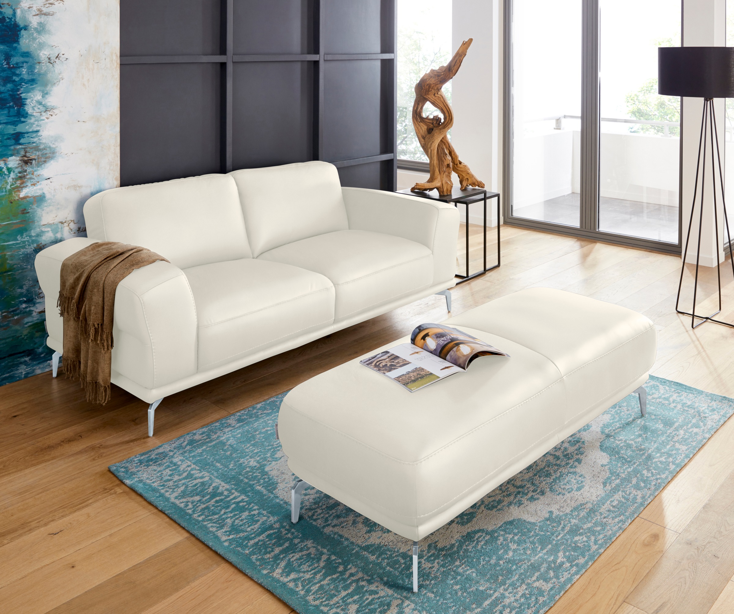 W.SCHILLIG 2-Sitzer »montanaa«, mit Metallfüßen in Silber matt, Breite 192 cm