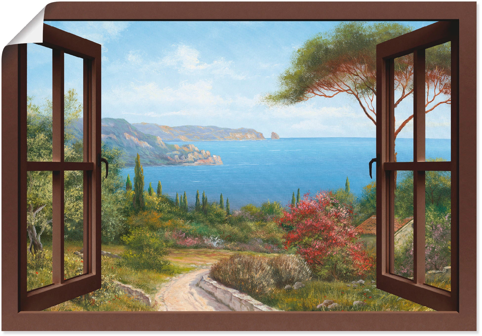 Leinwandbild, bestellen als Raten versch. St.), Fensterblick, oder in Wandaufkleber Frühlingsmorgen«, auf Artland Poster Wandbild Größen (1 »Fensterblick