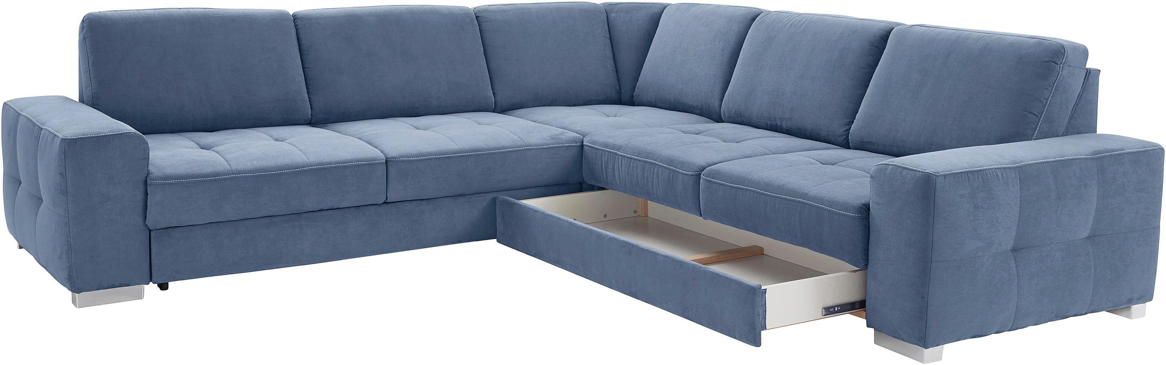 sit&more Ecksofa »Santorini L-Form«, mit Federkern und Sitztiefenverstellung, wahlweise mit Bettfunktion