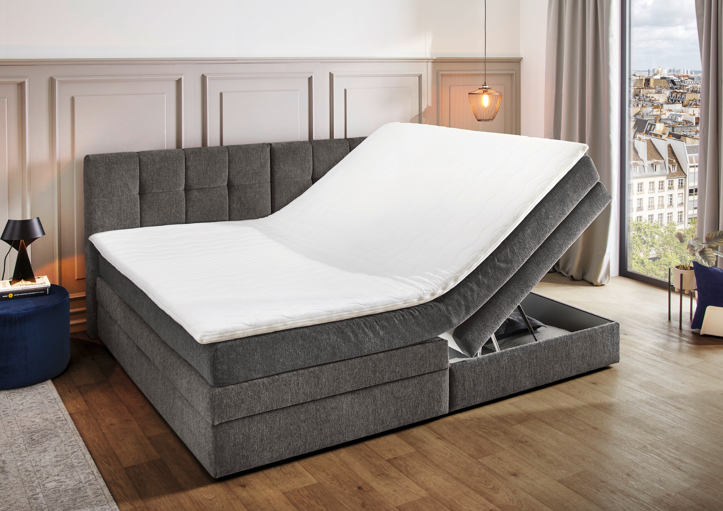 Jockenhöfer Gruppe Boxspringbett »Casa Grande in der Breite 240cm, Familienbett mit riesigem Bettkasten« 7-Zonen-TTFK-Matratze, KS-Topper, verschiedene Härtegrade wählbar