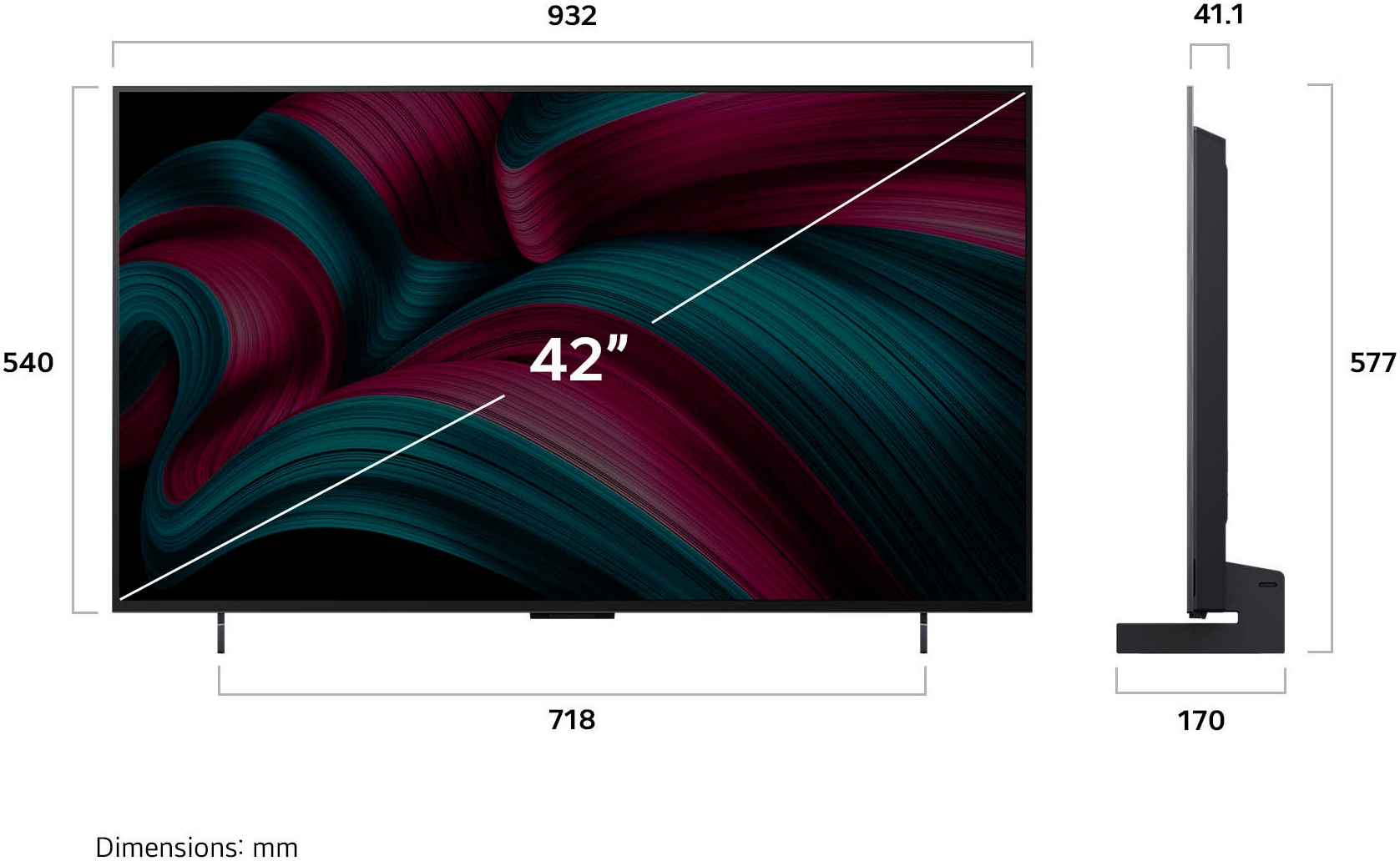 LG OLED-Fernseher »OLED42C5ELB«, 4K Ultra HD, Smart-TV