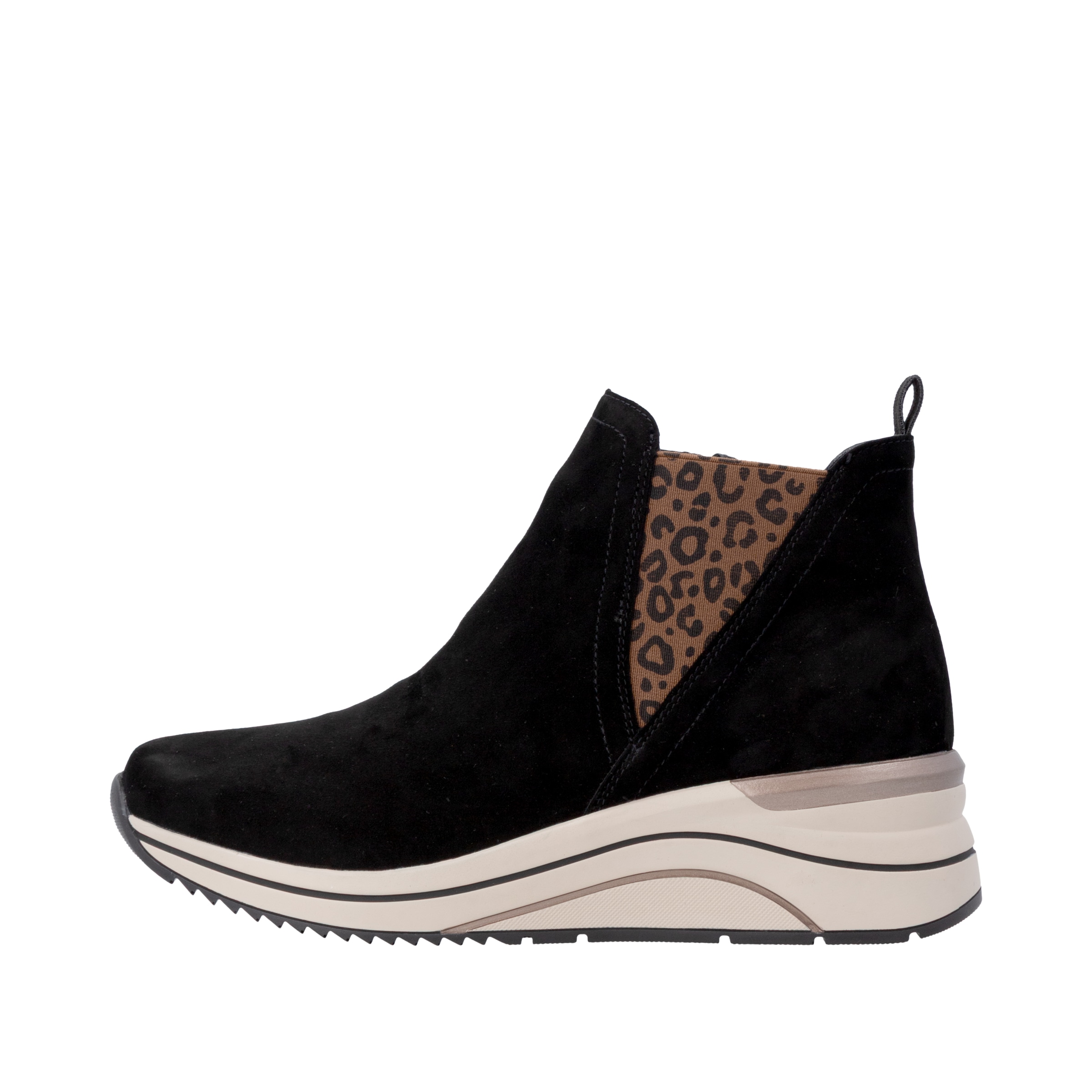 Remonte Keilstiefelette  Boots, Chelseaboots, Plateaustiefelette mit Leo-Stretcheinsatz