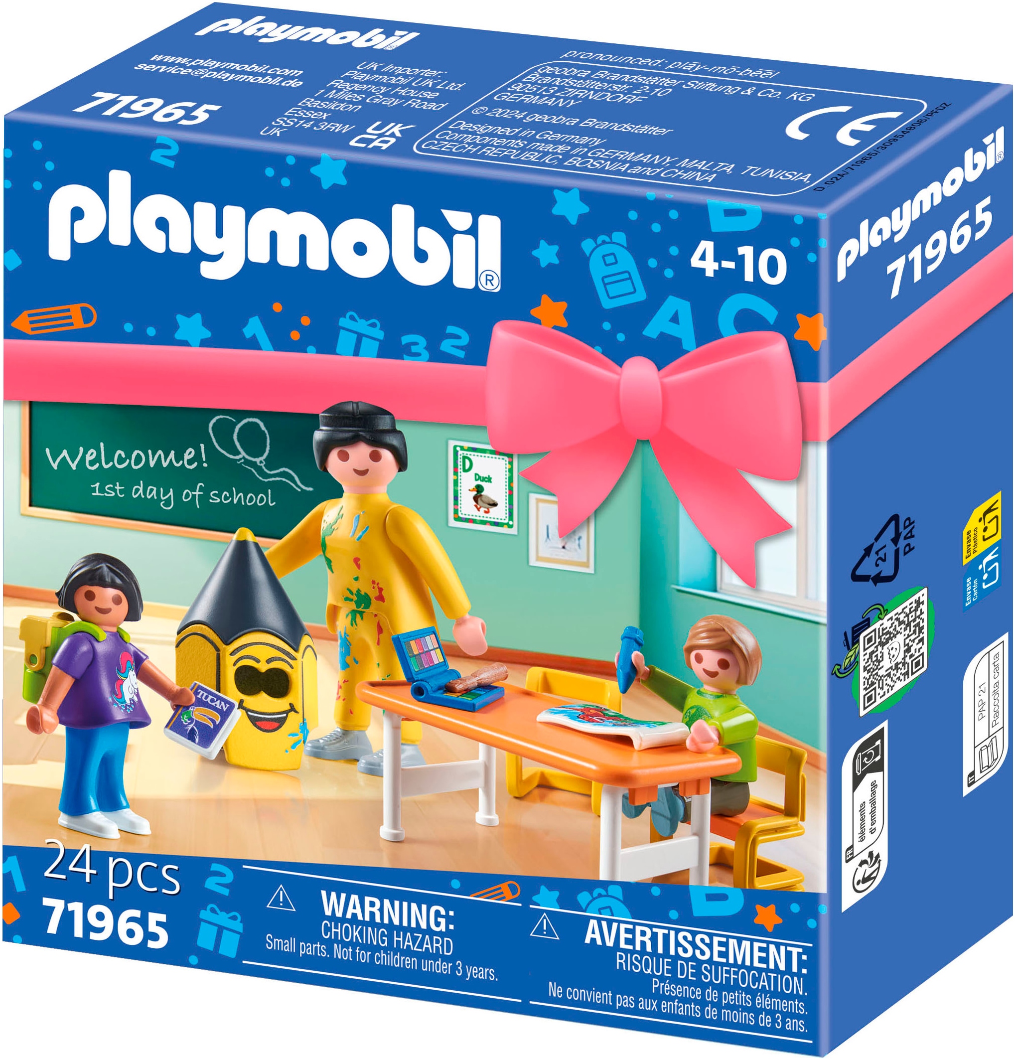 Playmobil® Konstruktions-Spielset »Erster Schultag (71965), Playmobil Gift Set«, (24 St.)