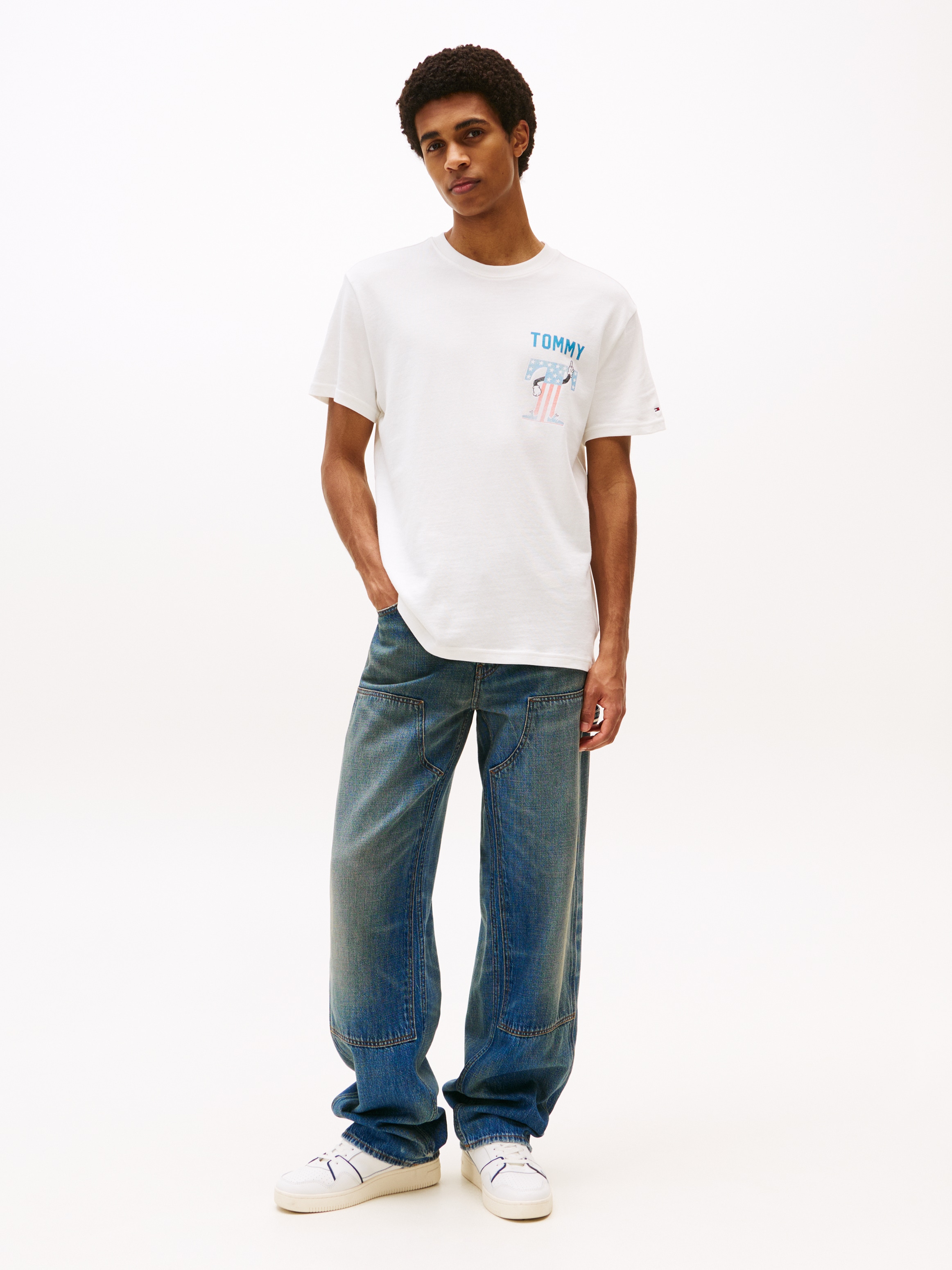 Tommy Jeans T-Shirt »TJM REG USA SCRIPT SS TEE« mit modischem Print