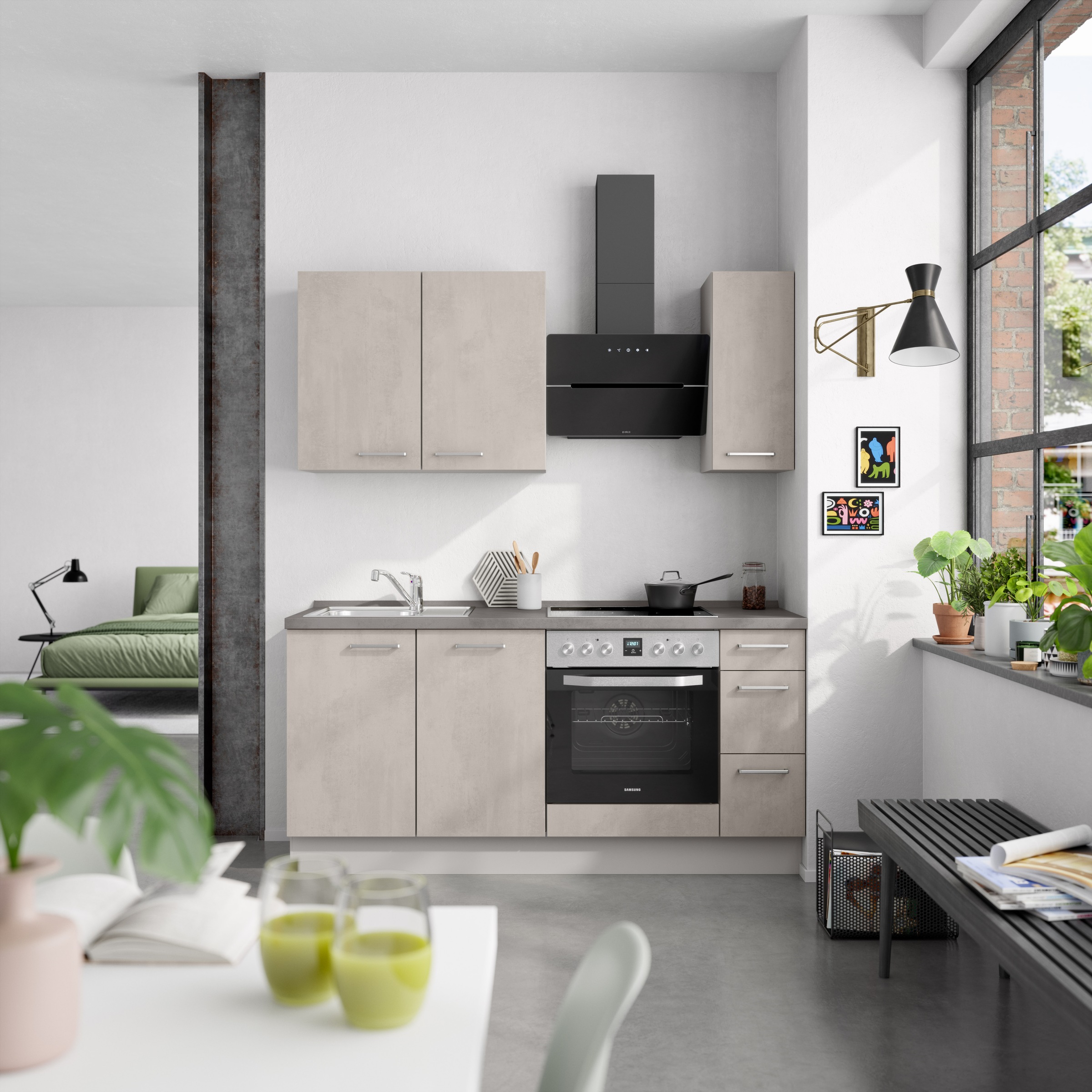 nobilia® Küchenzeile »"Riva II"«, vormontiert, Ausrichtung wählbar, Breite 180 cm, wahlw. mit E-Geräten