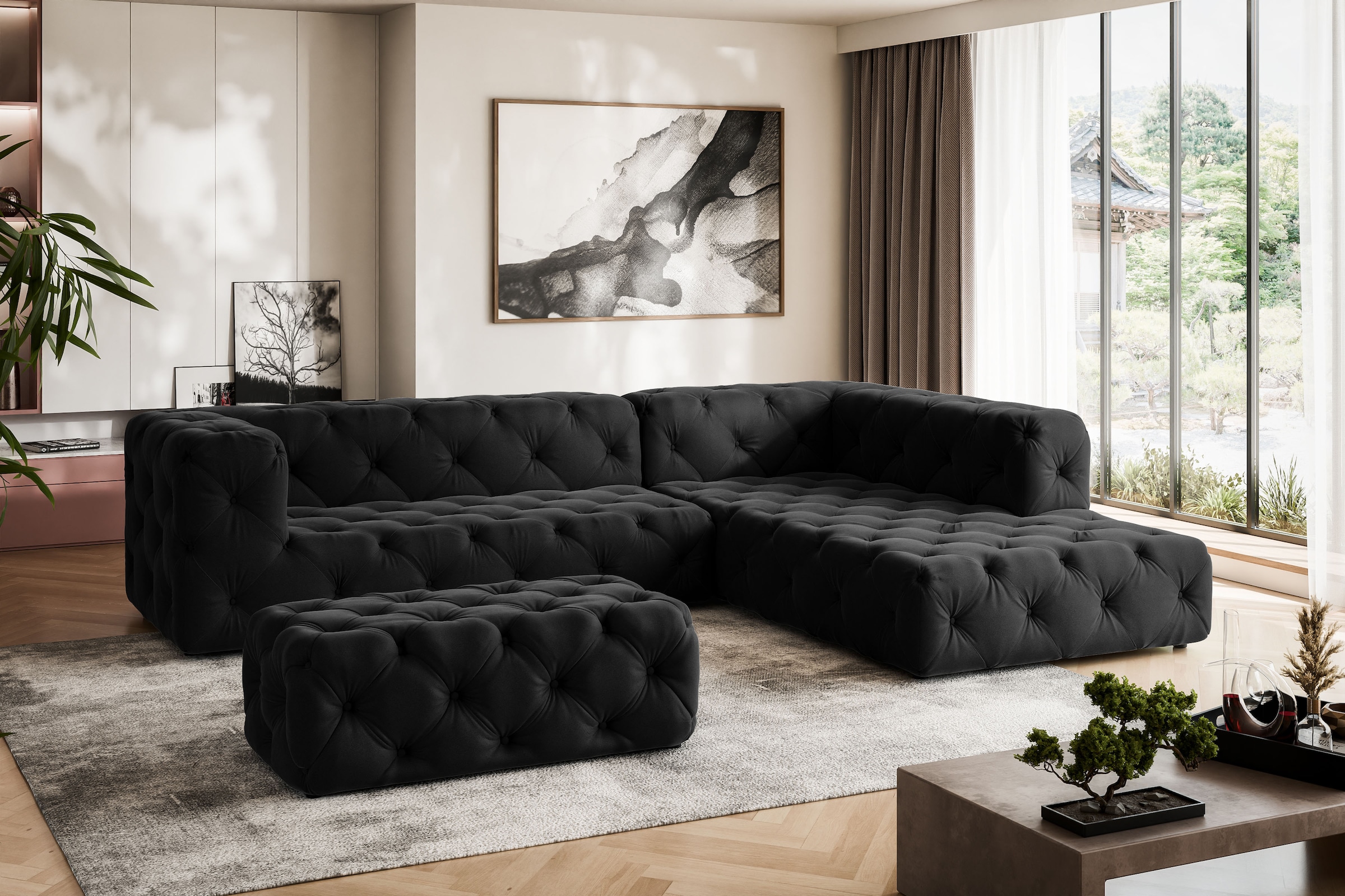 Home affaire Ecksofa »FOLLINA« L-Form, mit klassischer Chesterfield-Knopfhe günstig online kaufen