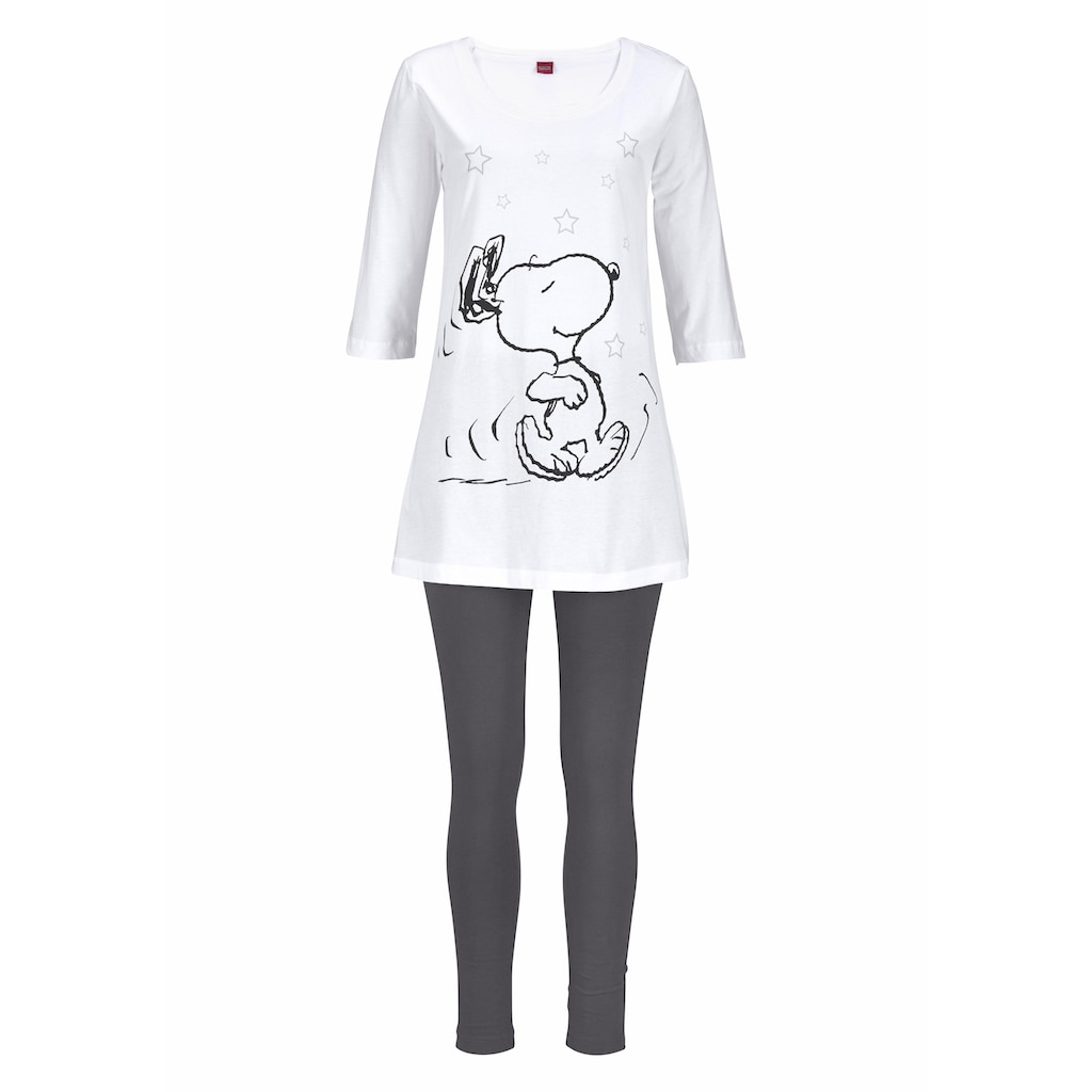 Peanuts Pyjama, (2 tlg.), mit Leggings und legerem Shirt mit Snoopy Druck