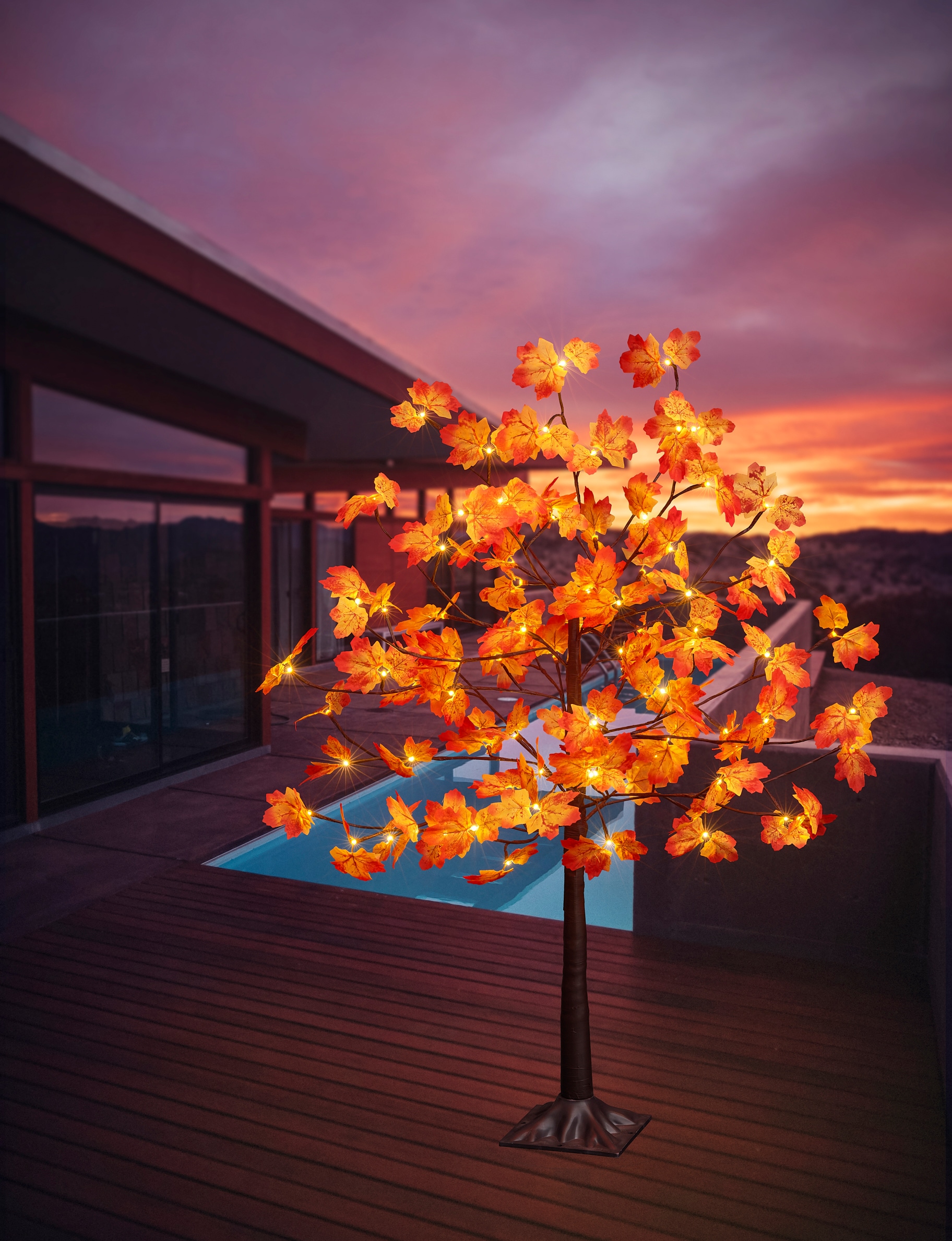 BONETTI LED Baum »Weihnachtsdeko«, Deko-Herbstbaum Ahornblättern online mit flammig-flammig, Beleuchteter 96 kaufen