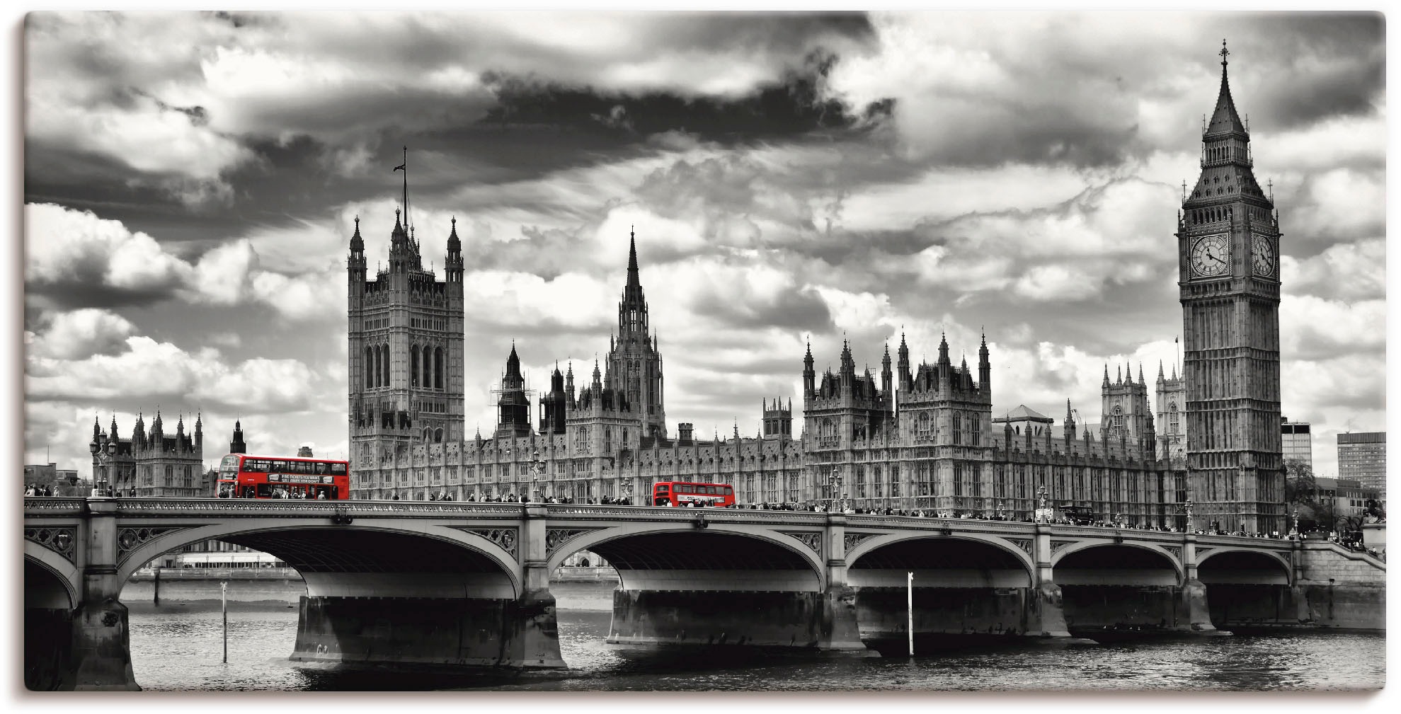 Artland Wandbild »London Westminster Bridge & Red Buses«, Großbritannien, ( günstig online kaufen