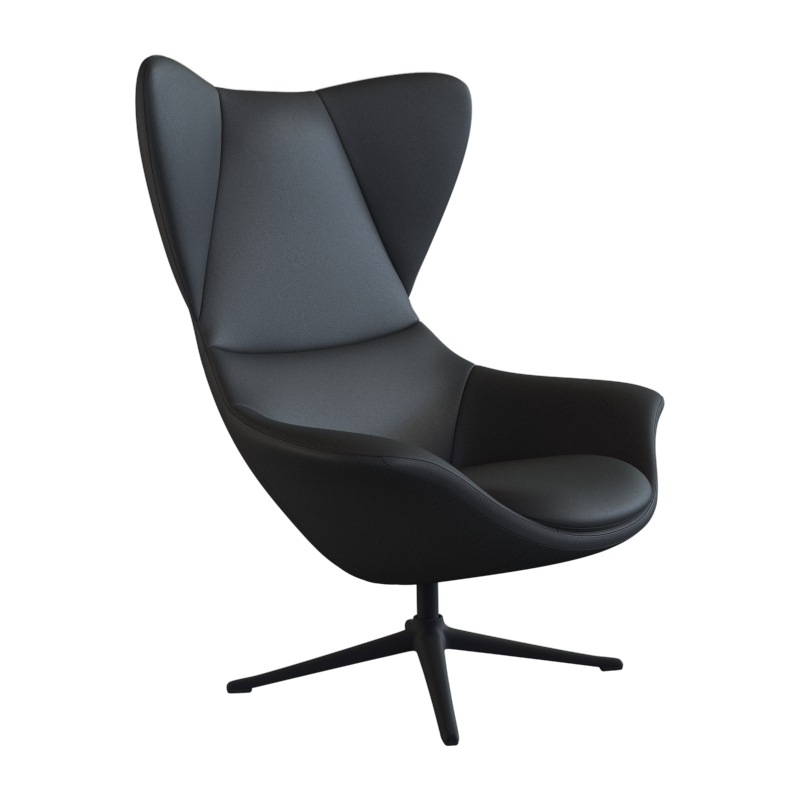 FLEXLUX Ohrensessel »Stilo Relaxsessel, TV-Sessel«, Solitär, Stil-Ikone, drehbar, Fuß schwarz