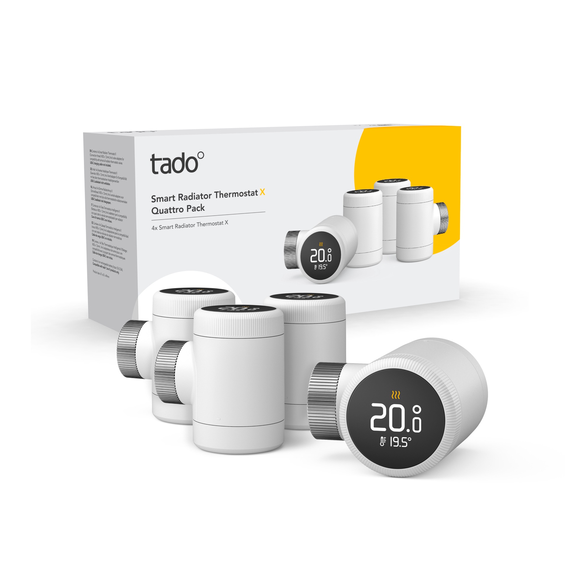 Tado Heizkörperthermostat »Bridge + 4x Smartes Heizkörperthermostat (Line X)«