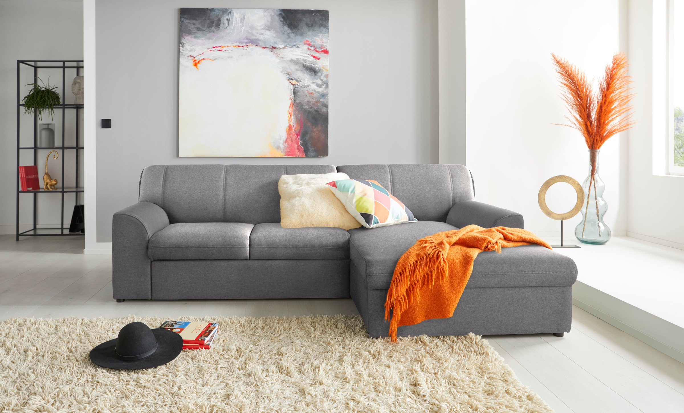 DOMO collection Ecksofa »Topper, elegant und zeitlos, kompaktes Stellmaß 24 günstig online kaufen