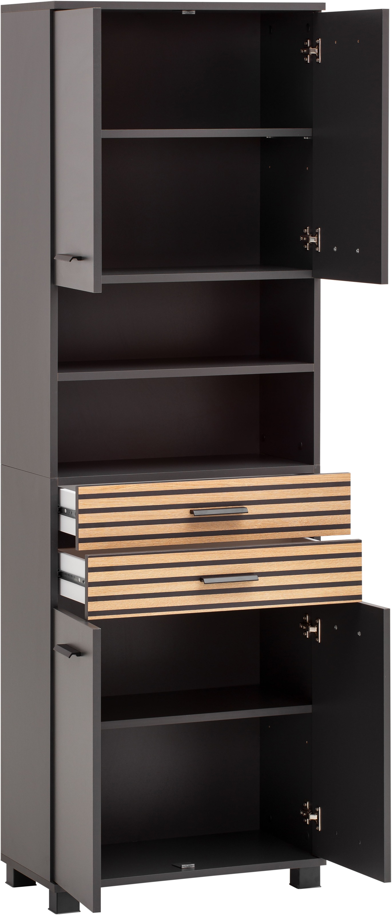 Schildmeyer Hochschrank »Katta, Breite 59 cm«, Schubladenfronten mit Akustikprint