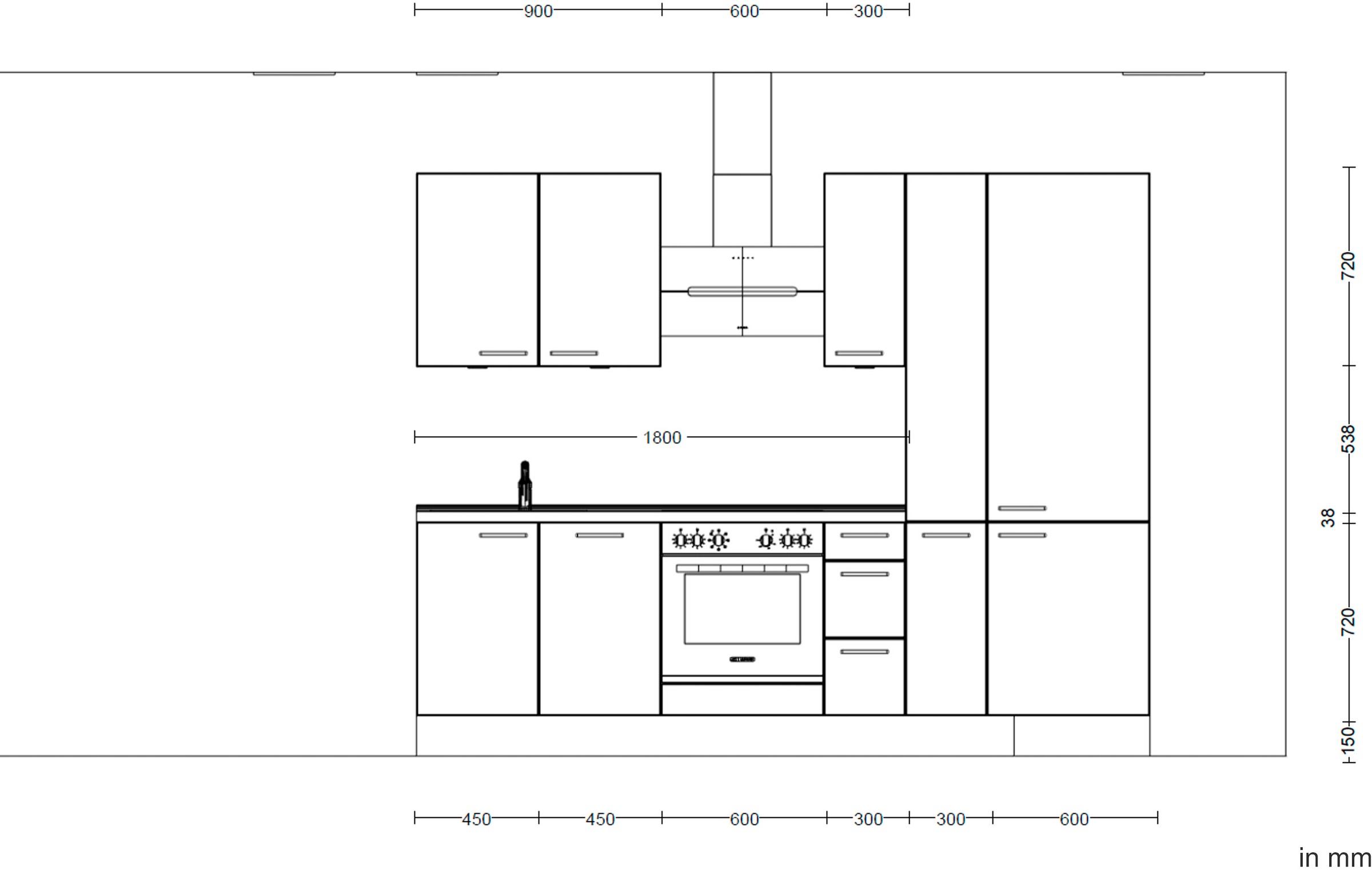 nobilia® Küchenzeile »"Touch II"«, vormontiert, Ausrichtung wählbar, Breite 270 cm, wahlw. mit E-Geräten