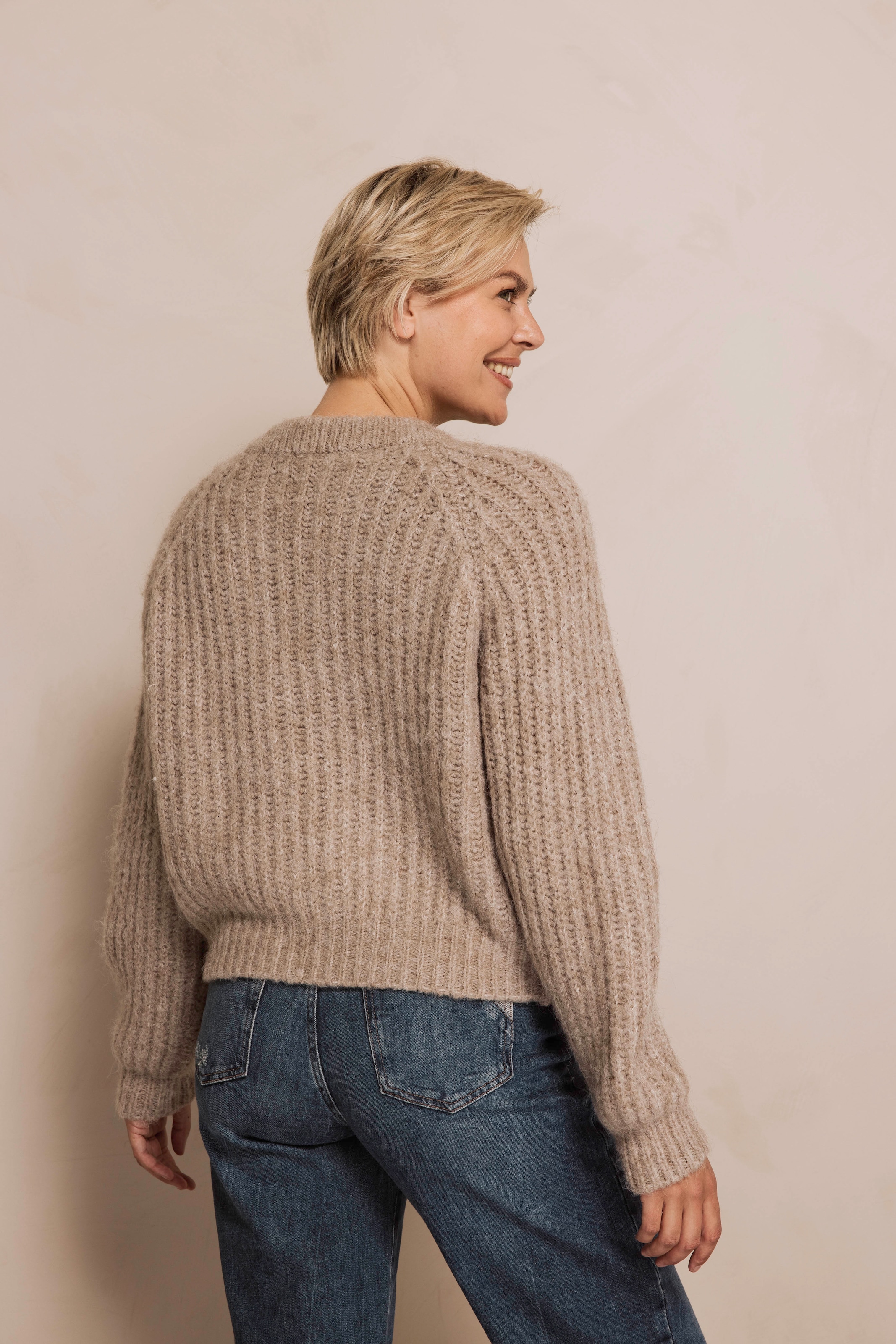 Zhrill Strickjacke »ZHCORINNA« mit Rippenstruktur, Reißverschluss vorn