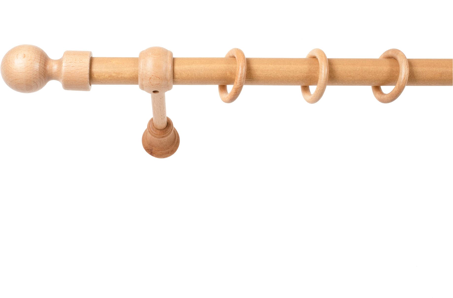 SN DECO GROUP Gardinenstange »Giro« 1 läufig-läufig Fixmaß 28 mm, Holz, verschiedene Längen und Farben, Komplettset